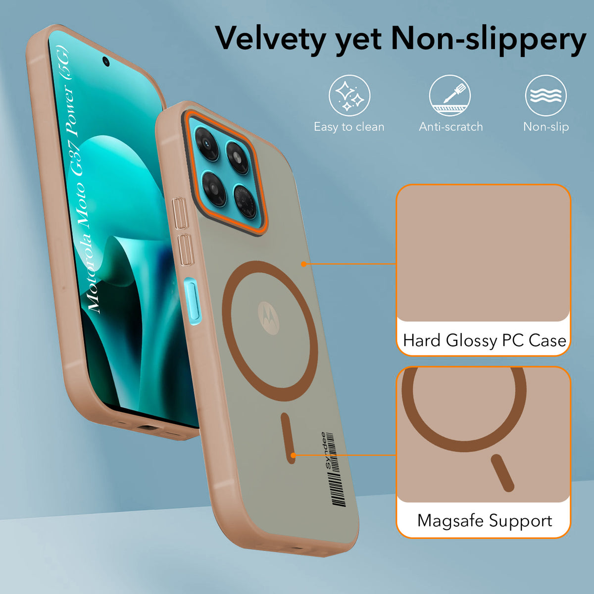 For Motorola Moto G37 Power Back Cover Case (Soft Touch | Camera Bump Protection | MagSafe Compatible | Matte Finish)