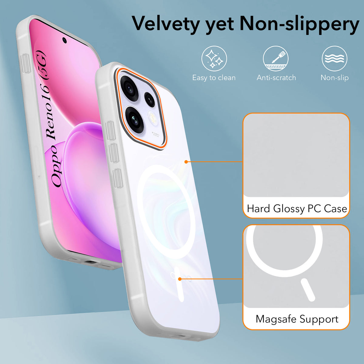 For Oppo Reno 16 Back Cover Case (Soft Touch | Camera Bump Protection | MagSafe Compatible | Matte Finish)