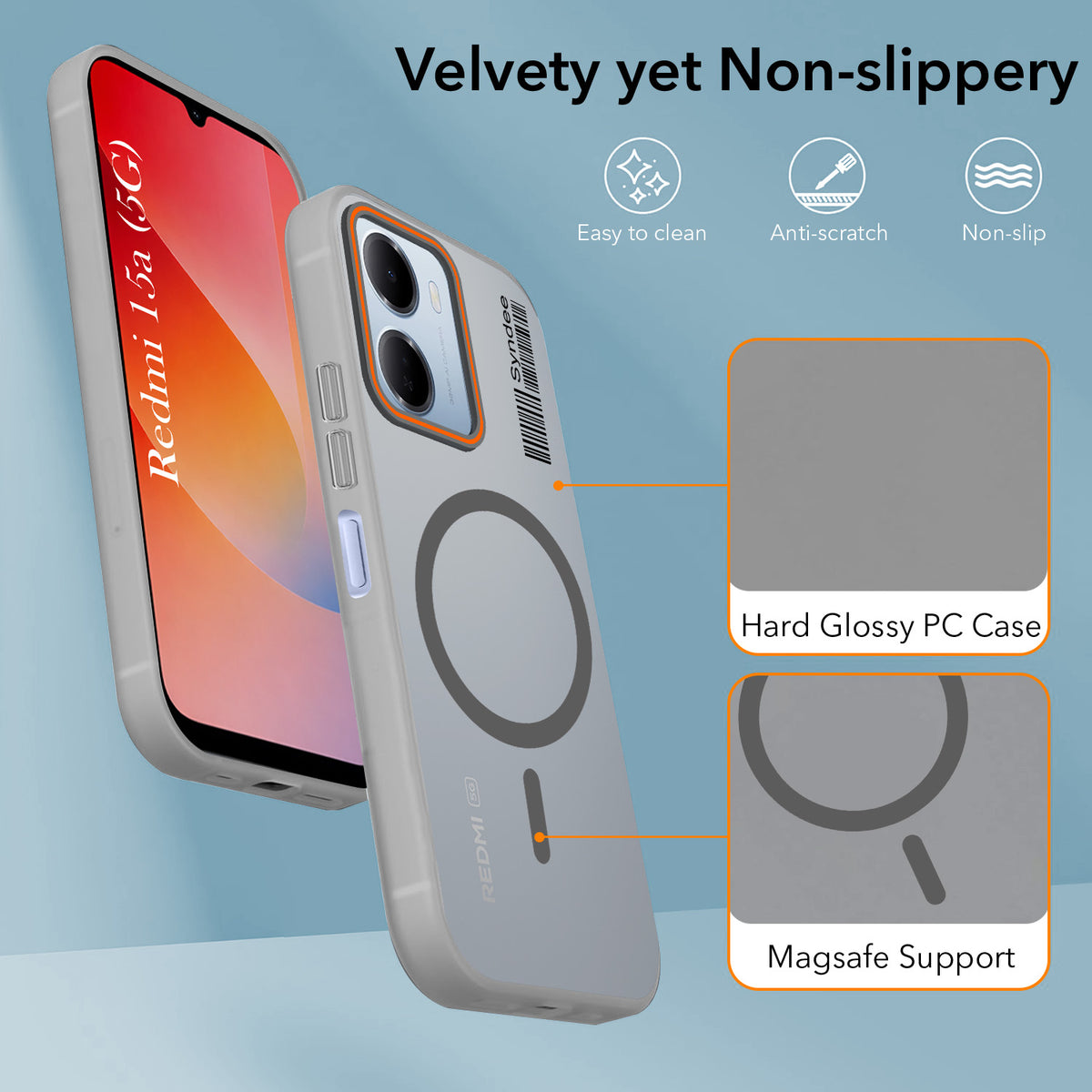 For Redmi 15A 5G Back Cover Case (Soft Touch | Camera Bump Protection | MagSafe Compatible | Matte Finish)