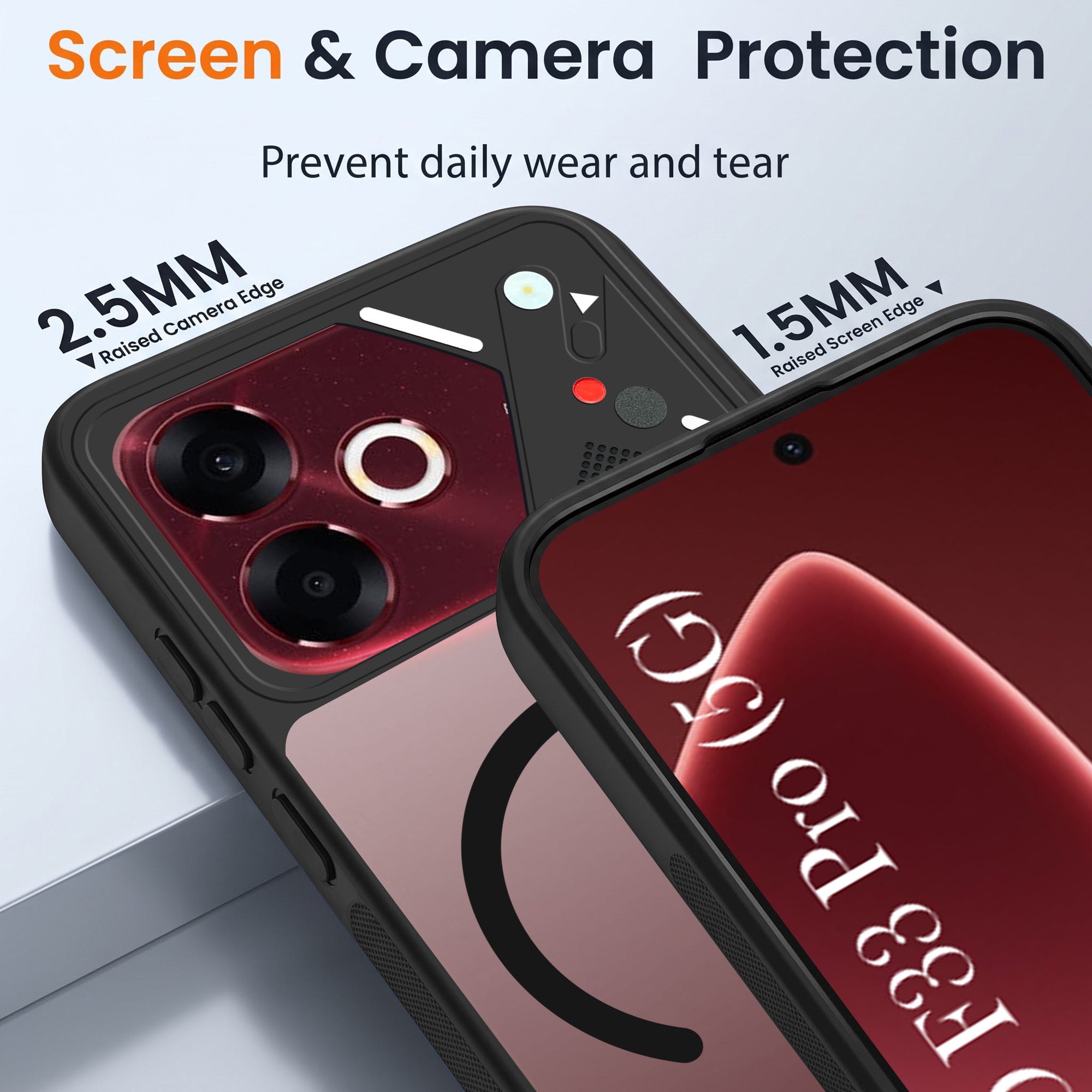 For Oppo F33 Pro 5G Back Cover Case Lifetime Anti-Yellow Clear (Camera Protection | Side Grip | Wireless MagSafe Compatible)