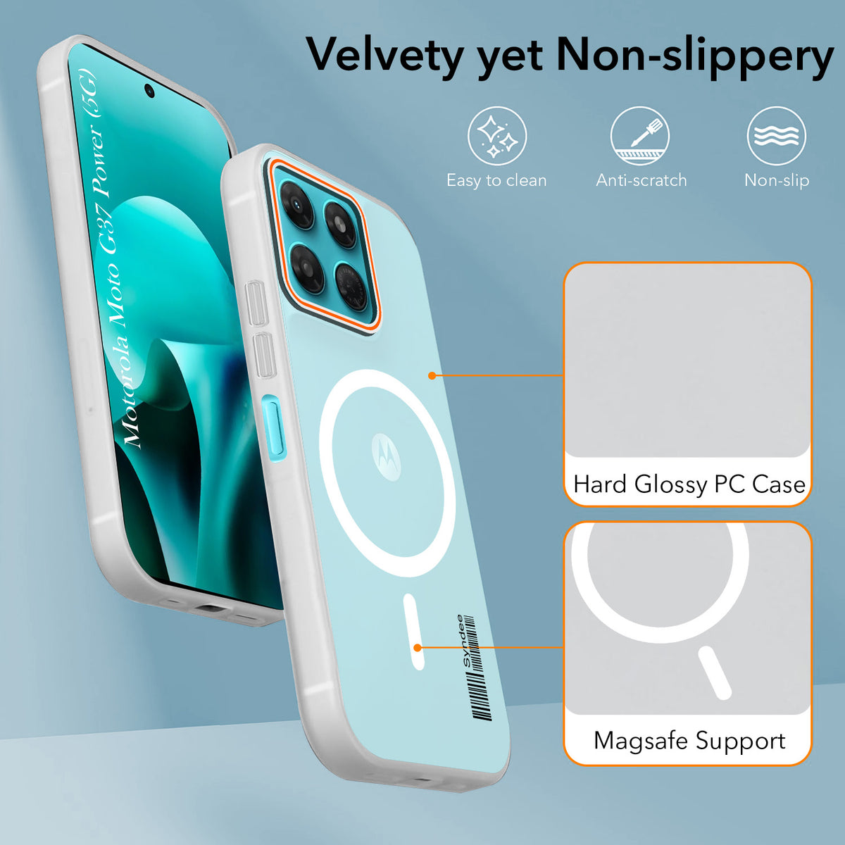 For Motorola Moto G37 Power Back Cover Case (Soft Touch | Camera Bump Protection | MagSafe Compatible | Matte Finish)