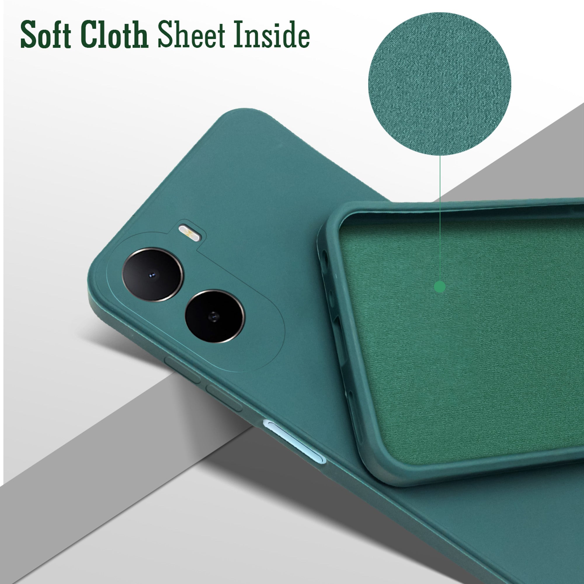 For Poco C85x 5G Back Cover Case (Matte Finish Silicone with Inside Fiber cloth)
