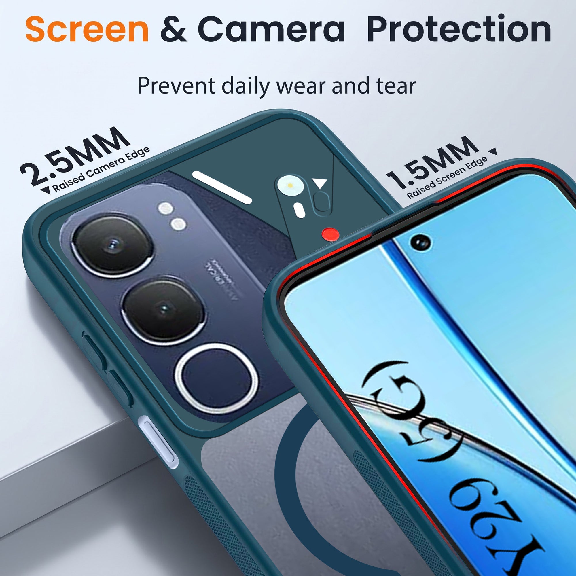 For Vivo Y29 Back Cover Case Lifetime Anti-Yellow Clear (Camera Protection | Side Grip | Wireless MagSafe Compatible)