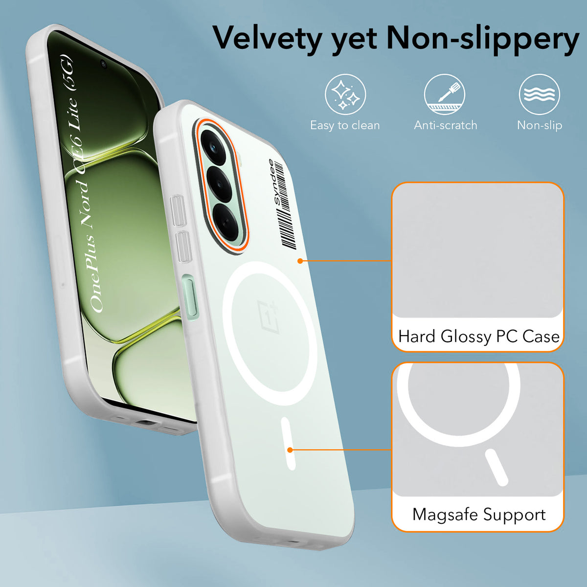 For OnePlus Nord CE 6 Lite Back Cover Case (Soft Touch | Camera Bump Protection | MagSafe Compatible | Matte Finish)
