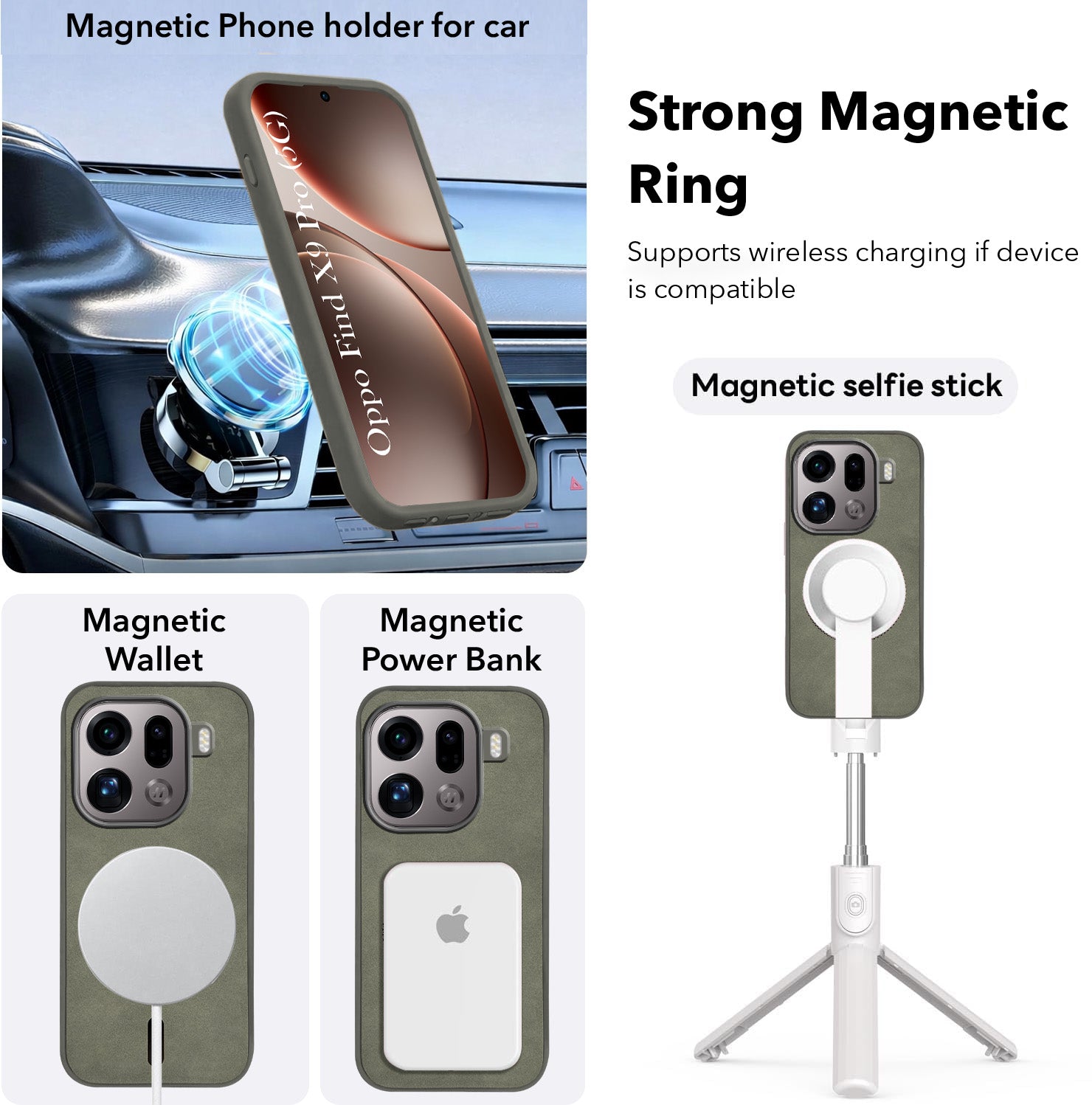 For Oppo Find X9 Pro Back Cover Case Leather Finish (MagSafe Compatible Wireless Charging | Soft Touch | Camera Bump Protection)