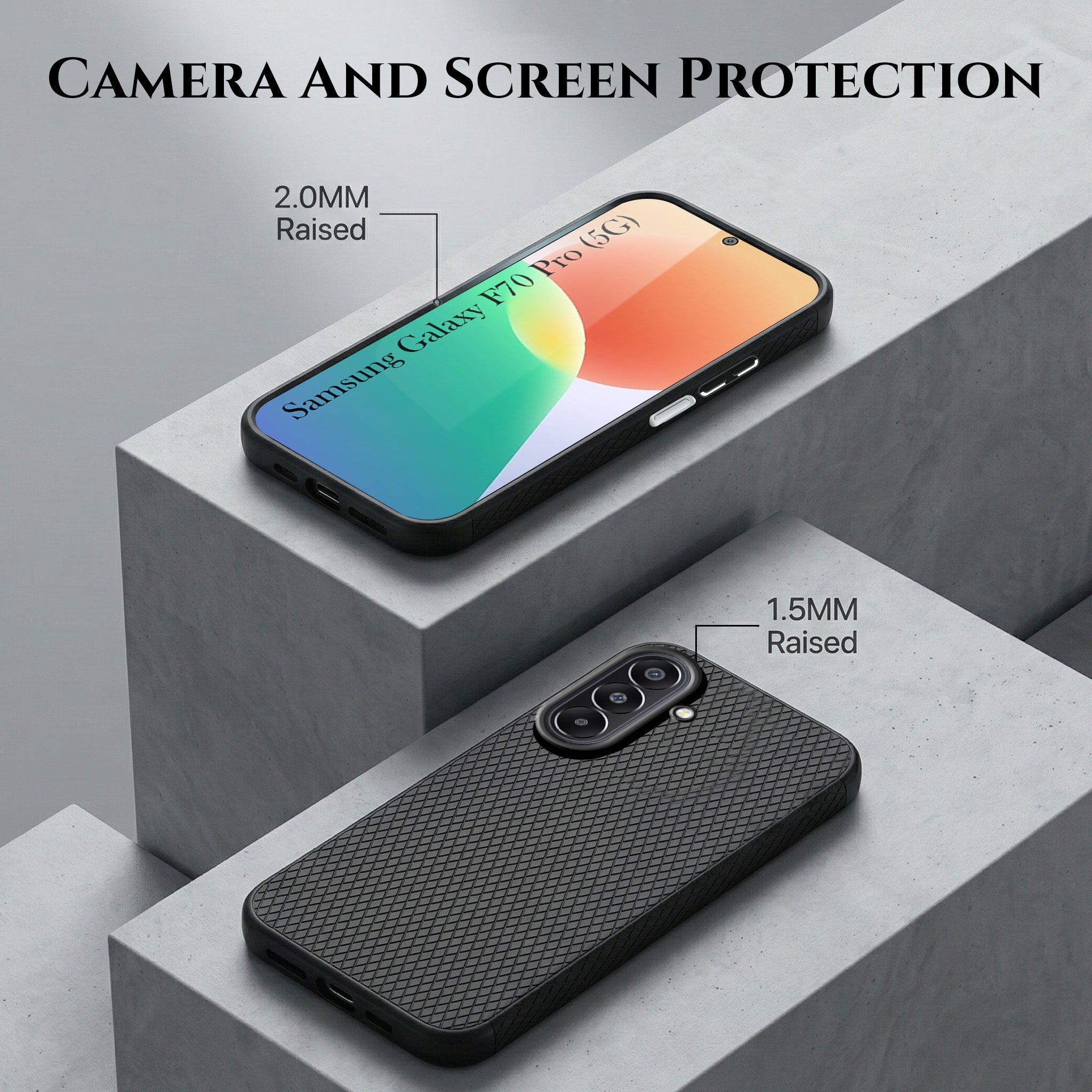 For Samsung Galaxy F70 Pro 5G Combo with Back Cover and 9H Tempered Glass (Liquid Silicone | Camera Protection | Oleophobic Coating Screen Glass)