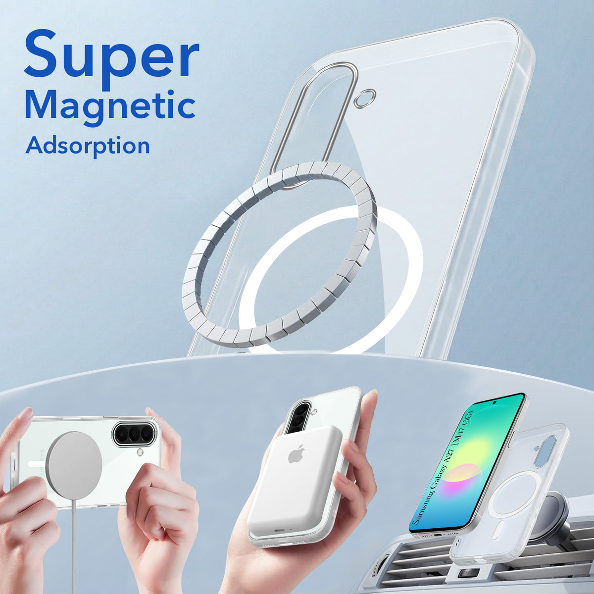 For Samsung Galaxy A27 5G | Samsung Galaxy M47 5G Back Cover Case Lifetime Anti-Yellow MagSafe Compatible Clear (Sleek Hard Crystal | Shockproof and Camera Protection)