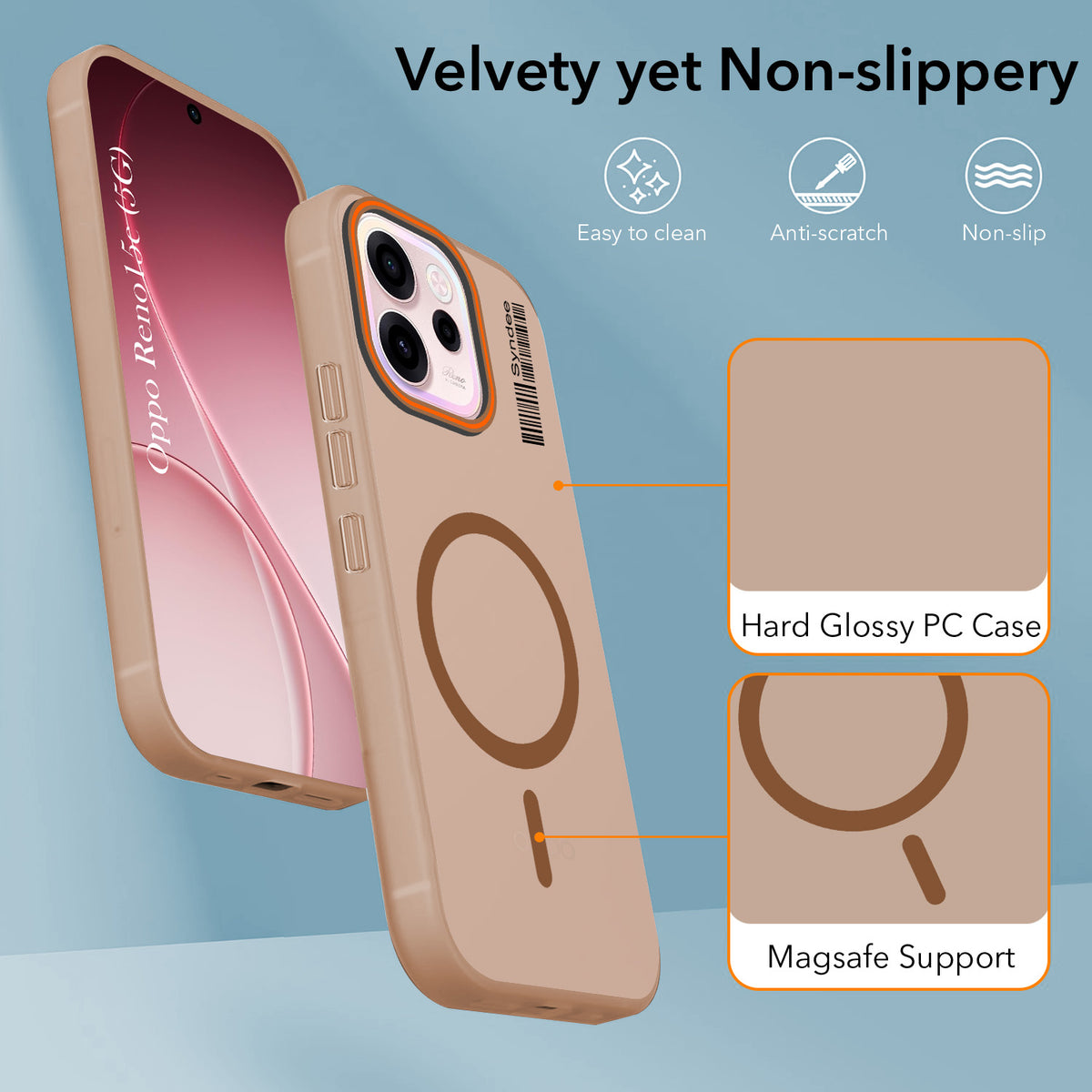 For Oppo Reno 15c Back Cover Case (Soft Touch | Camera Bump Protection | MagSafe Compatible | Matte Finish)