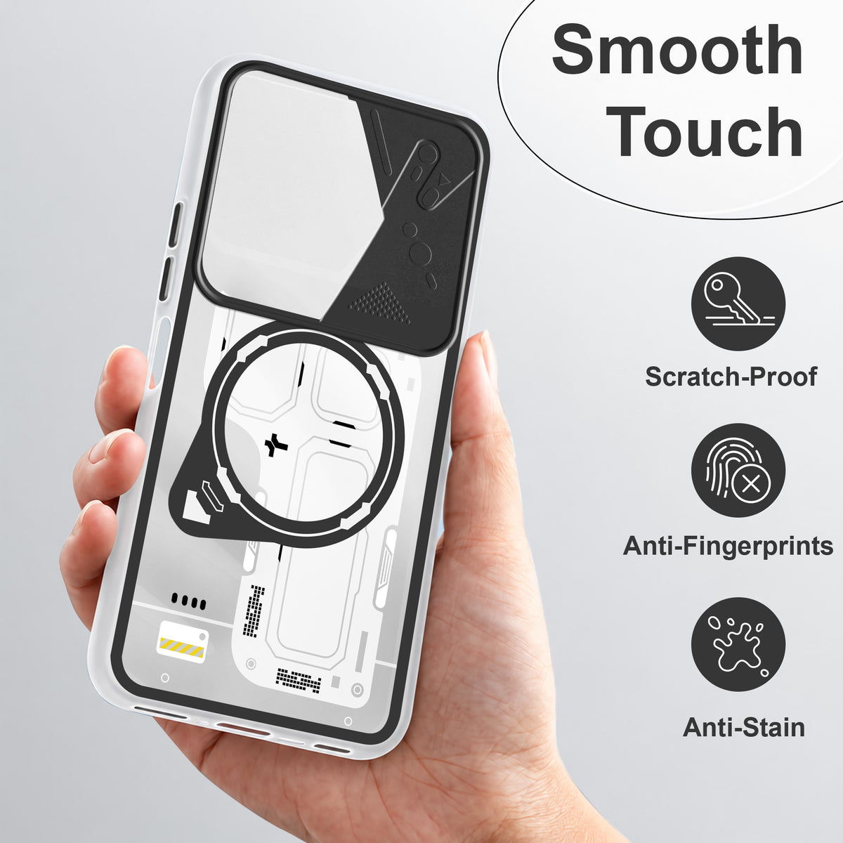 For Realme P4 Lite 5G | Narzo 100 Lite 5G Metallic Back Cover Case (Metallic Camera Protection & Buttons | Translucent Milky Shade | Hard Polycarbonate)