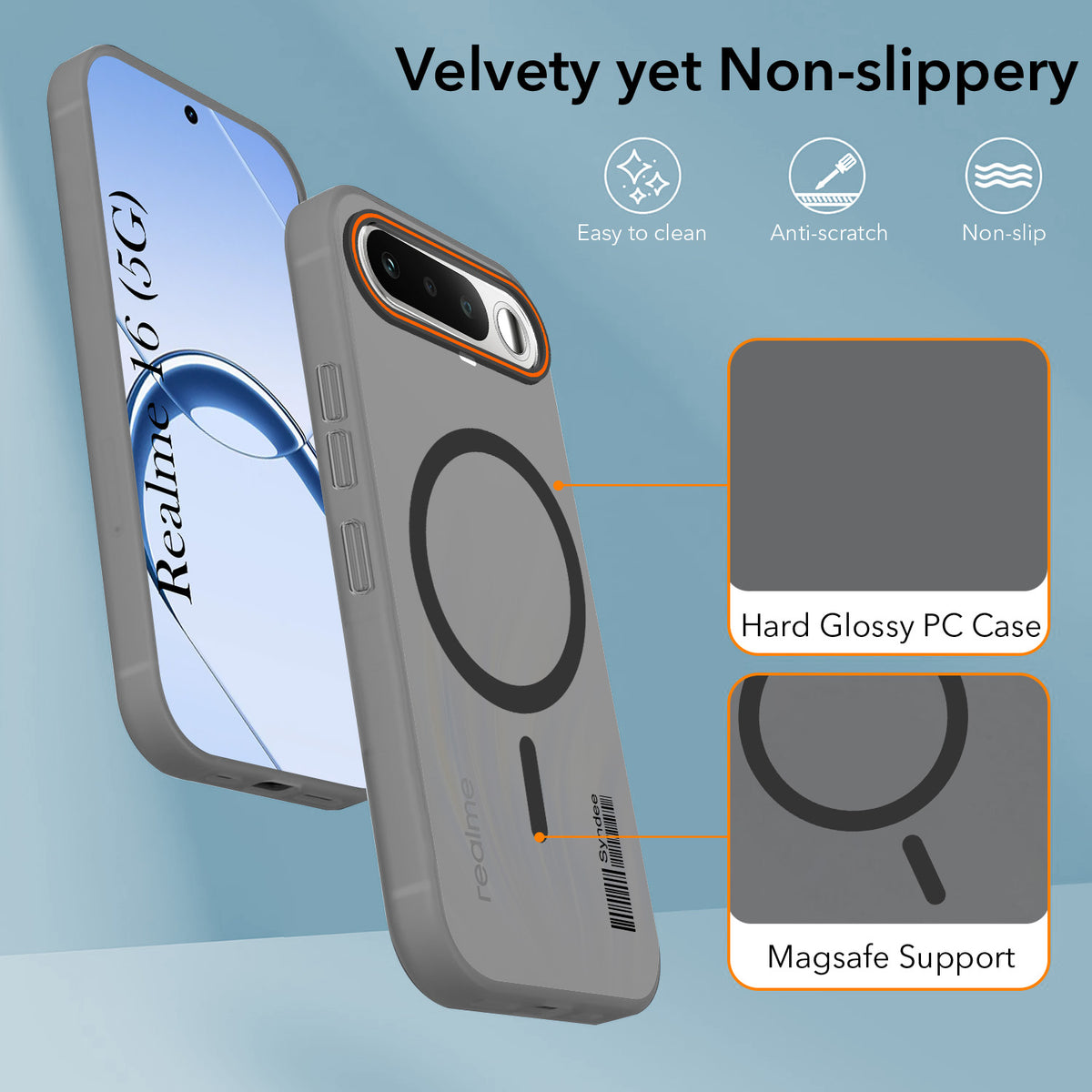 For Realme 16 Back Cover Case (Soft Touch | Camera Bump Protection | MagSafe Compatible | Matte Finish)