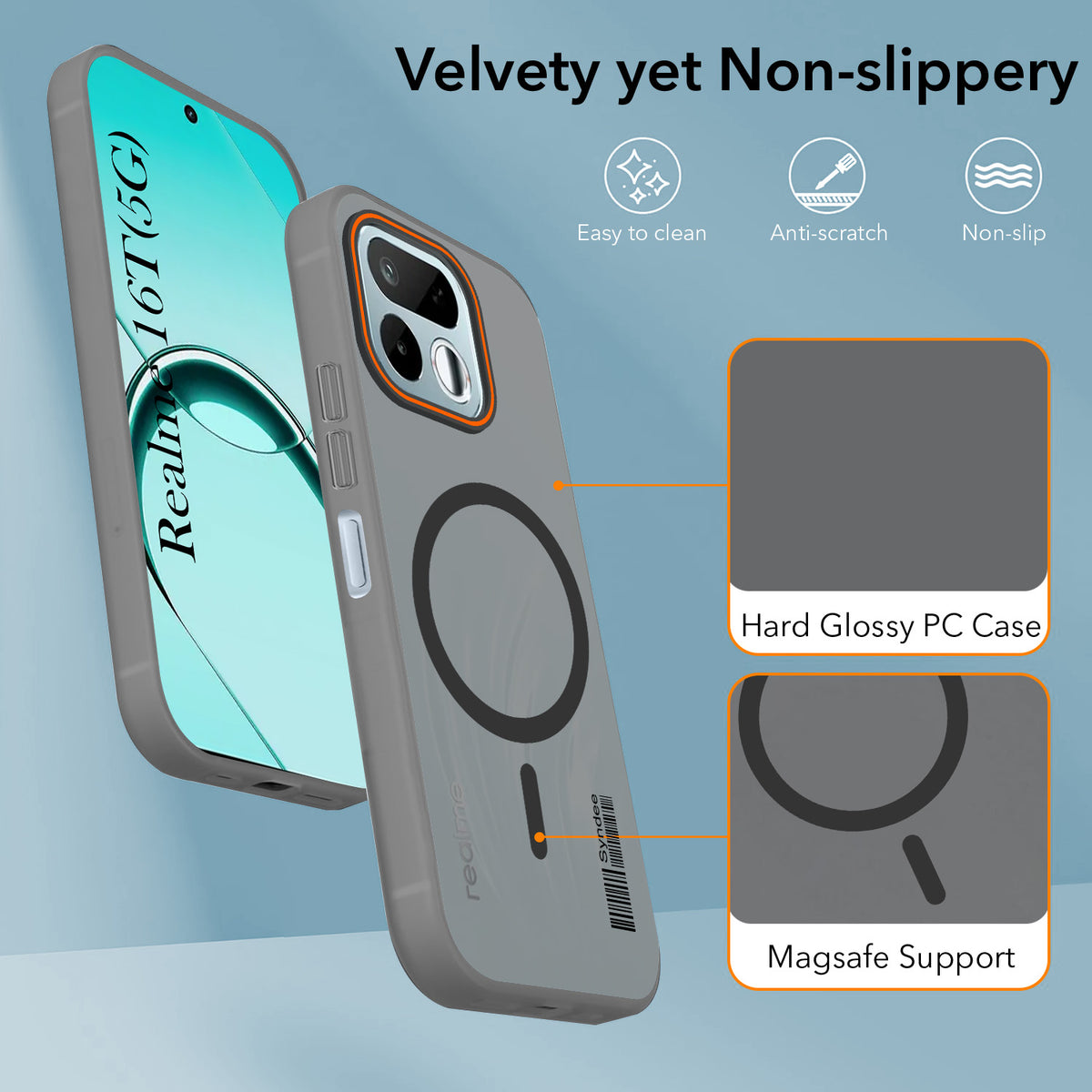 For Realme 16T 5G Back Cover Case (Soft Touch | Camera Bump Protection | MagSafe Compatible | Matte Finish)