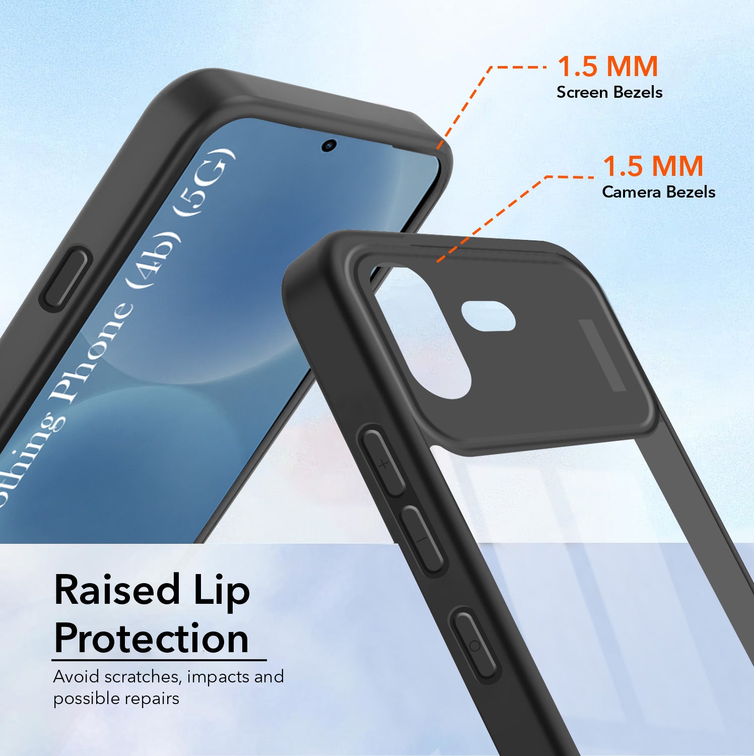 For Nothing Phone 4B 5G (Combo with Back Cover and 9H Tempered Glass (Lifetime Anti-Yellow | Crystal Clear Shockproof | Oleophobic Coating Screen Glass)