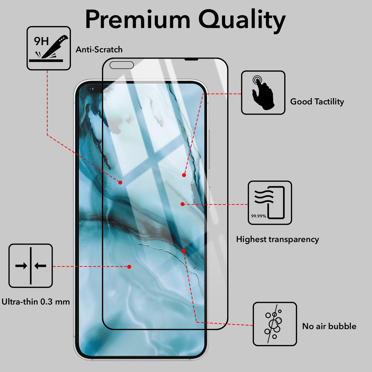 Tempered Glass For OnePlus Nord Military-Grade Gorilla Tempered Glass Screen Protector With Installation Kit | Shatterproof, Full Coverage, HD Clear, Scratch Resistant (Pack of 1)