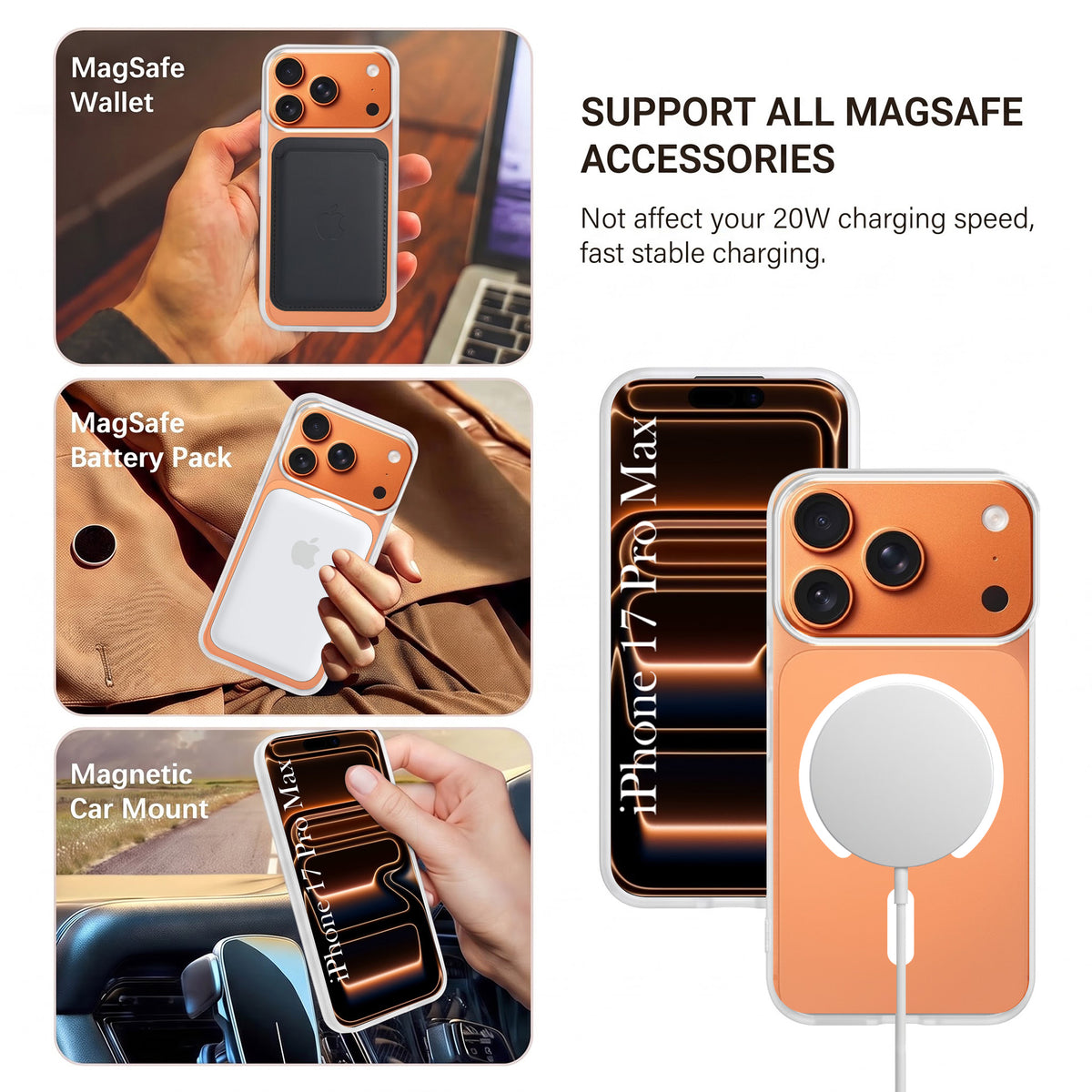 For Apple iPhone 17 Pro Max Matte Finish Back Case Cover (MagSafe Compatible | Translucent Soft Touch | Slim and Unbreakable)