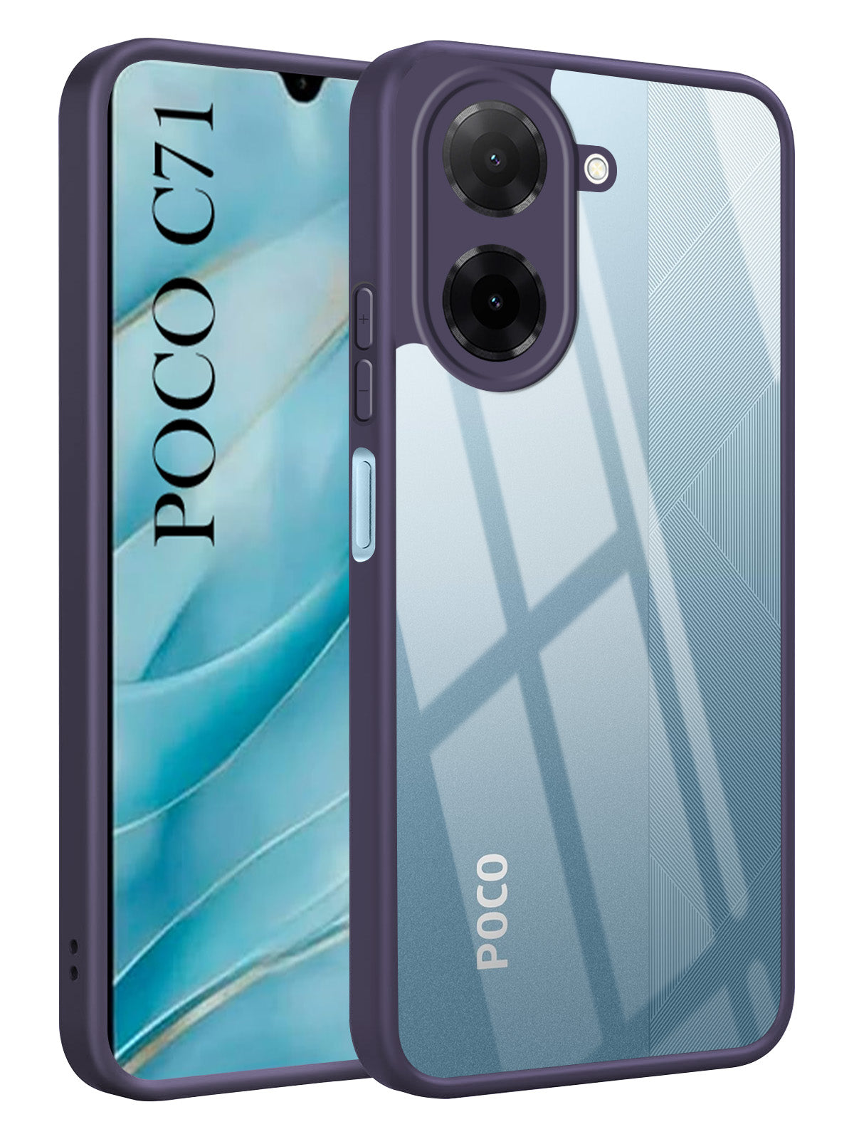For Poco C71 Back Cover Case Ultra-Hybrid (Lifetime Anti Yellow | Anti Scratch | Crystal Clear Shockproof)