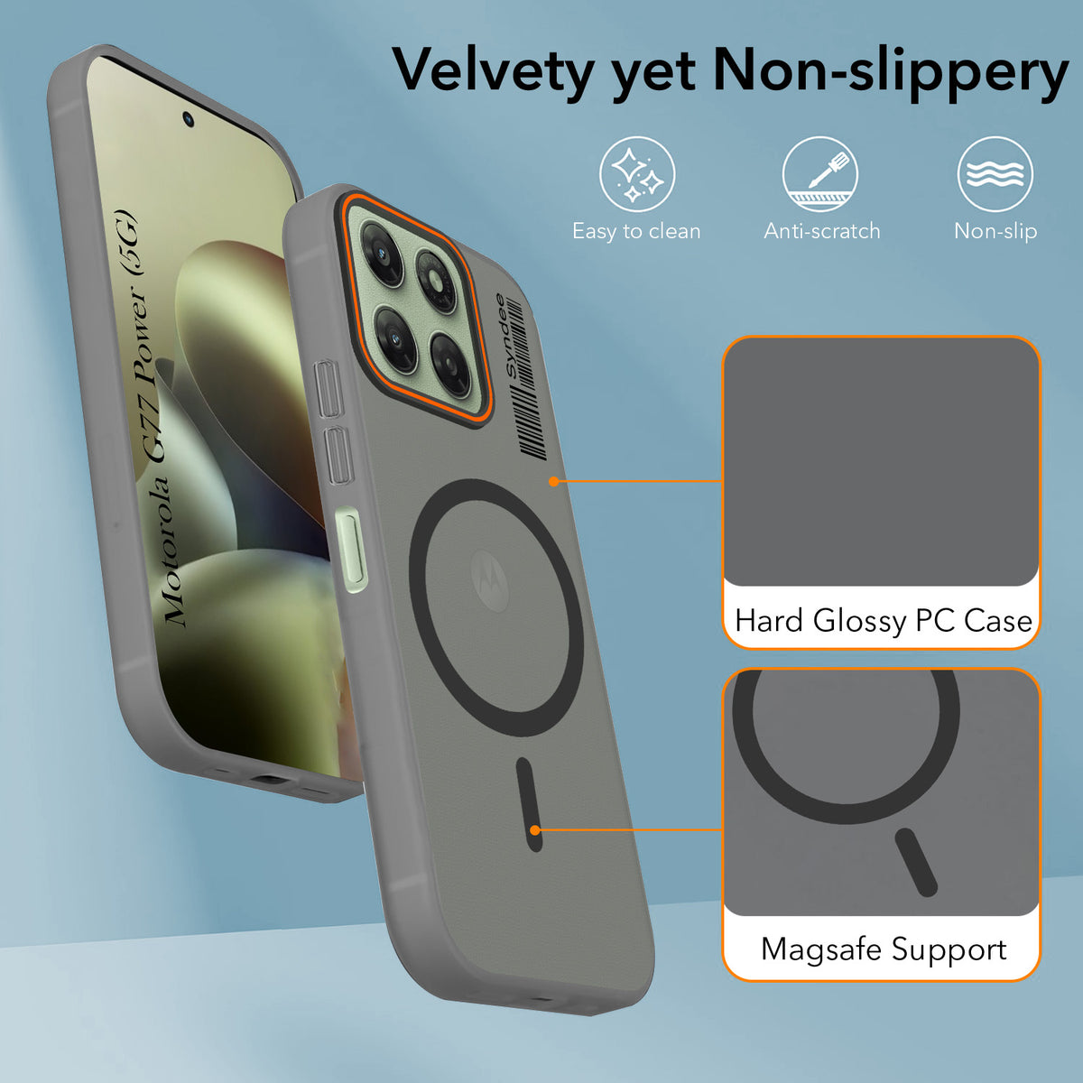 For Motorola Moto G77 Power Back Cover Case (Soft Touch | Camera Bump Protection | MagSafe Compatible | Matte Finish)