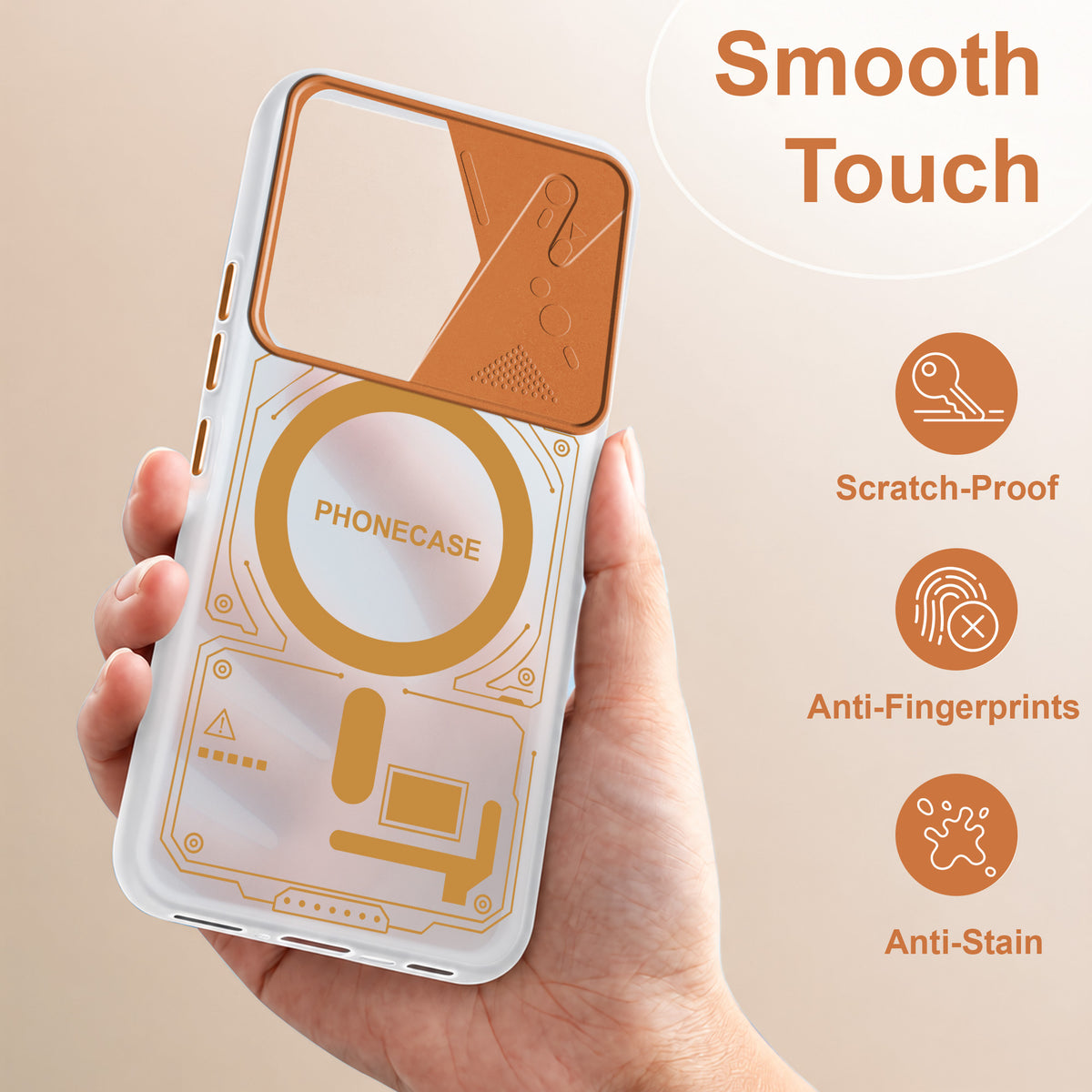 For Vivo T2 Metallic Back Cover Case (Metallic Camera Protection & Buttons | Translucent Milky Shade | Hard Polycarbonate)