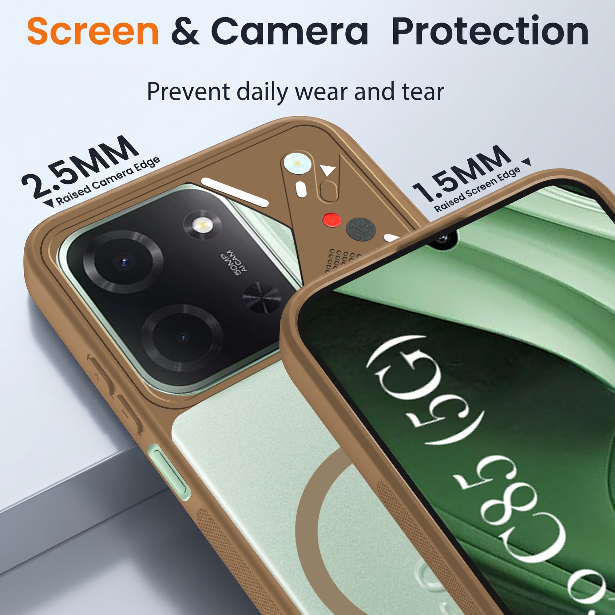 For Poco C85 5G Back Cover Case Lifetime Anti-Yellow Clear (Camera Protection | Side Grip | Wireless MagSafe Compatible)
