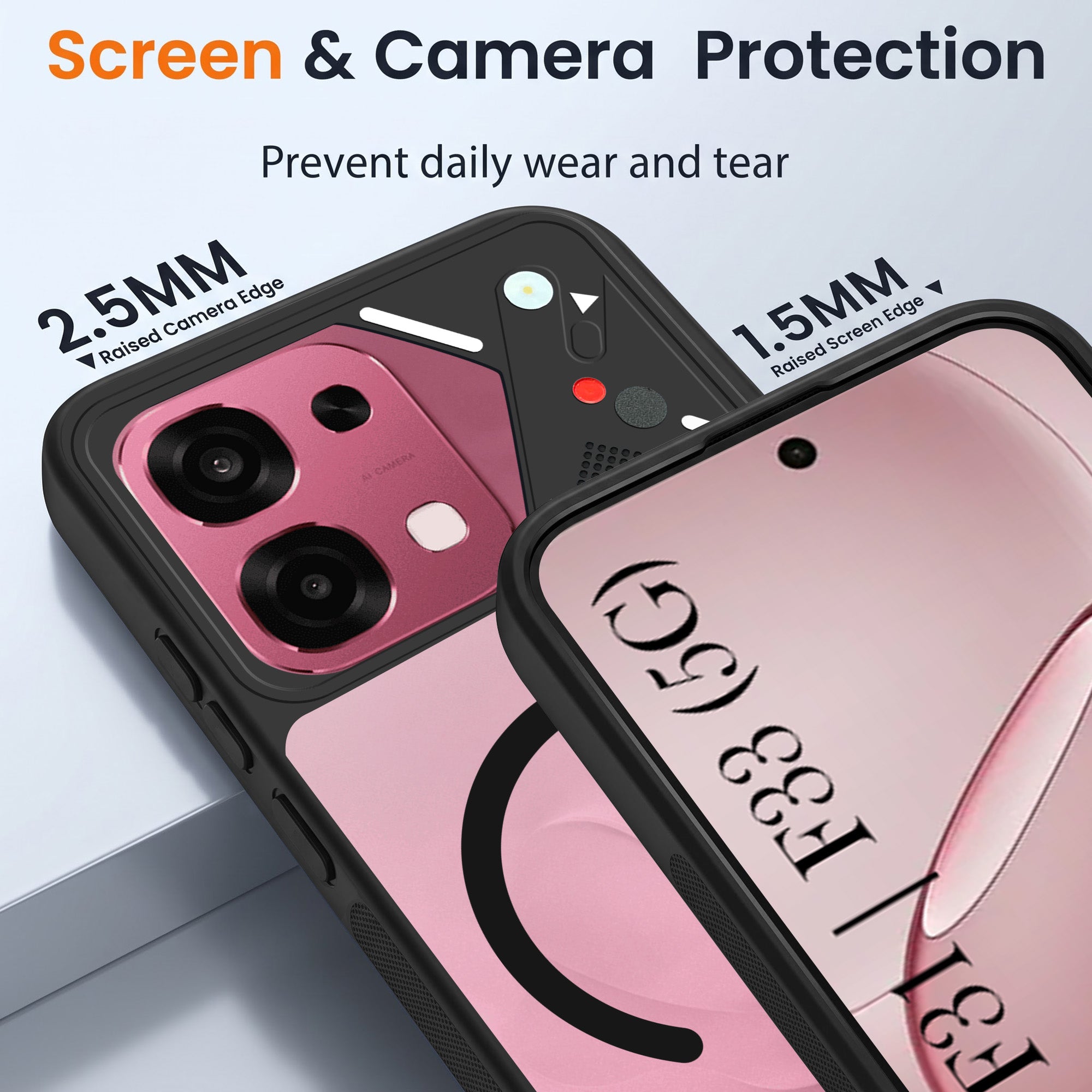 For Oppo F31 5G | Oppo F33 5G Back Cover Case Lifetime Anti-Yellow Clear (Camera Protection | Side Grip | Wireless MagSafe Compatible)
