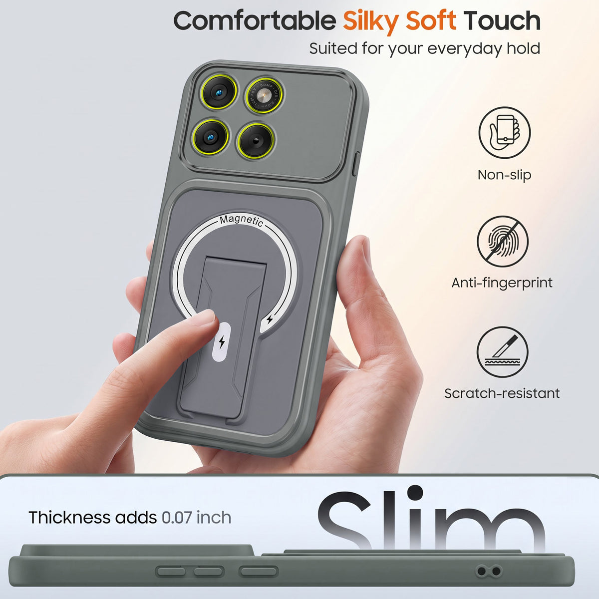 For Motorola Moto Edge 70 Back Case Cover Metallic (Hybrid Armor Kickstand | MagSafe Compatible | Camera Protection Shockproof)