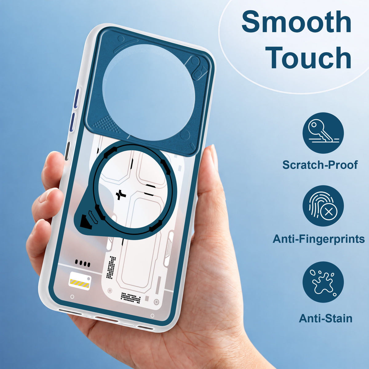 For Vivo T4 Metallic Back Cover Case (Metallic Camera Protection & Buttons | Translucent Milky Shade | Hard Polycarbonate)