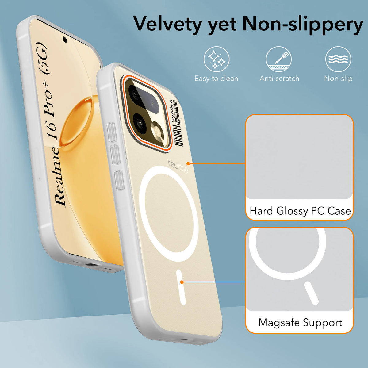 For Realme 16 Pro Plus 5G Back Cover Case (Soft Touch | Camera Bump Protection | MagSafe Compatible | Matte Finish)