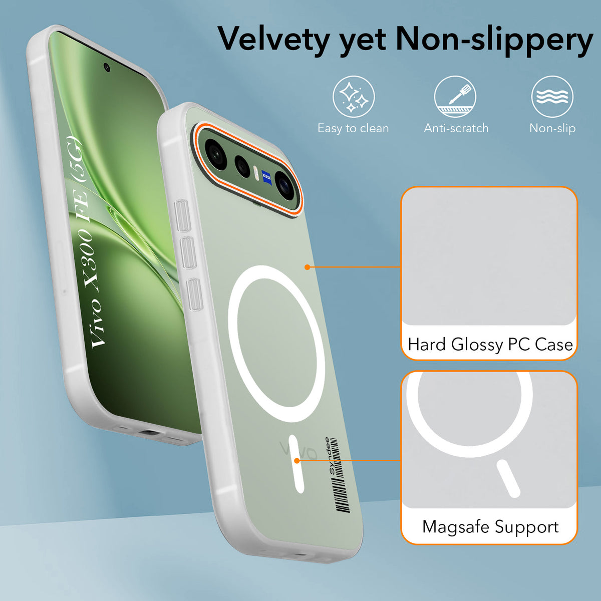 For Vivo X300 FE Back Cover Case (Soft Touch | Camera Bump Protection | MagSafe Compatible | Matte Finish)