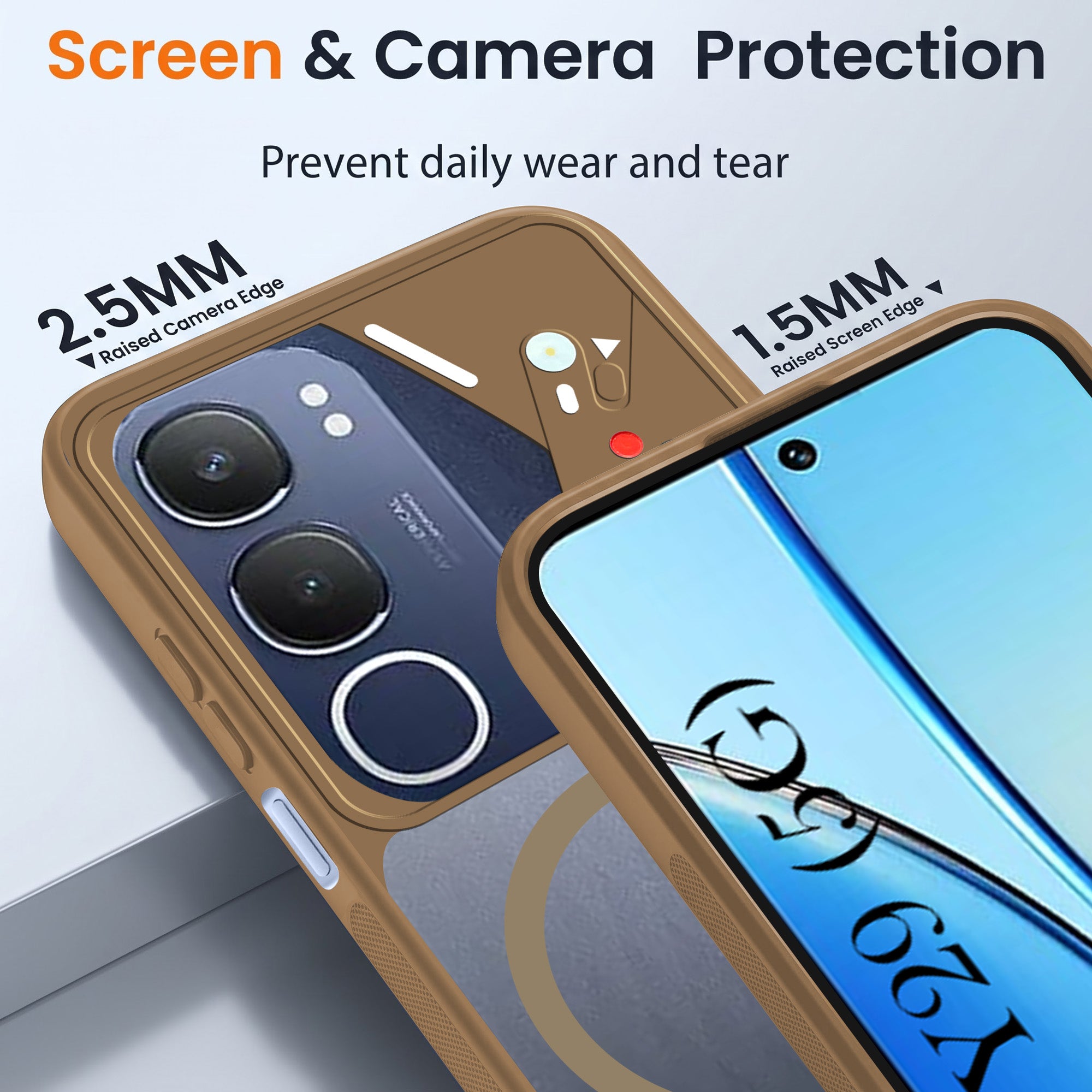 For Vivo Y29 Back Cover Case Lifetime Anti-Yellow Clear (Camera Protection | Side Grip | Wireless MagSafe Compatible)