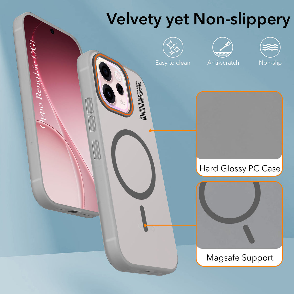 For Oppo Reno 15c Back Cover Case (Soft Touch | Camera Bump Protection | MagSafe Compatible | Matte Finish)
