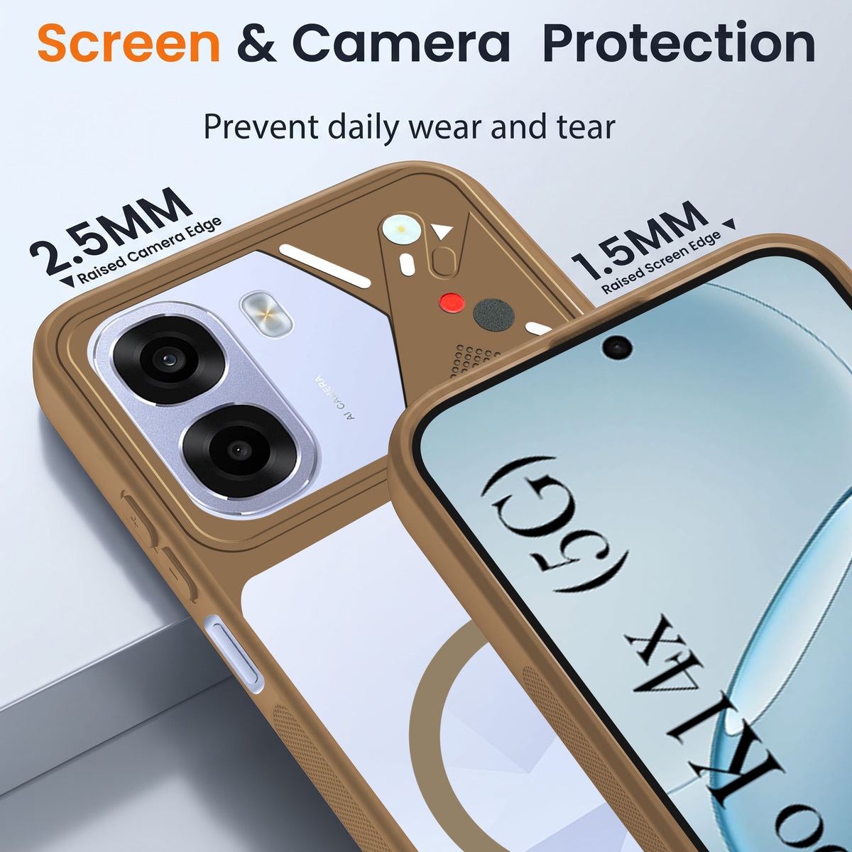 For Oppo K14x 5G Back Cover Case Lifetime Anti-Yellow Clear (Camera Protection | Side Grip | Wireless MagSafe Compatible)
