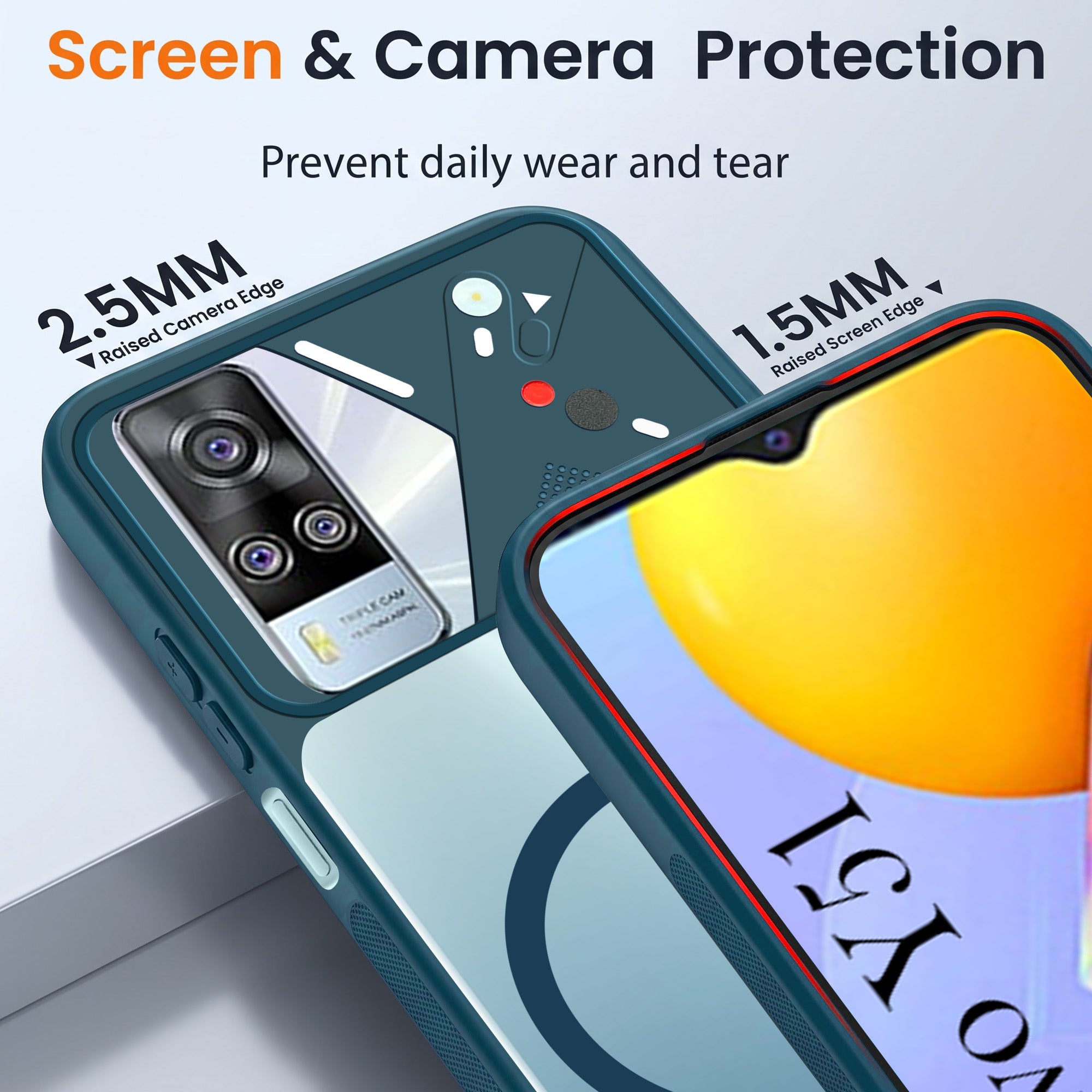For Vivo Y51 (2020) Back Cover Case Lifetime Anti-Yellow Clear (Camera Protection | Side Grip | Wireless MagSafe Compatible)