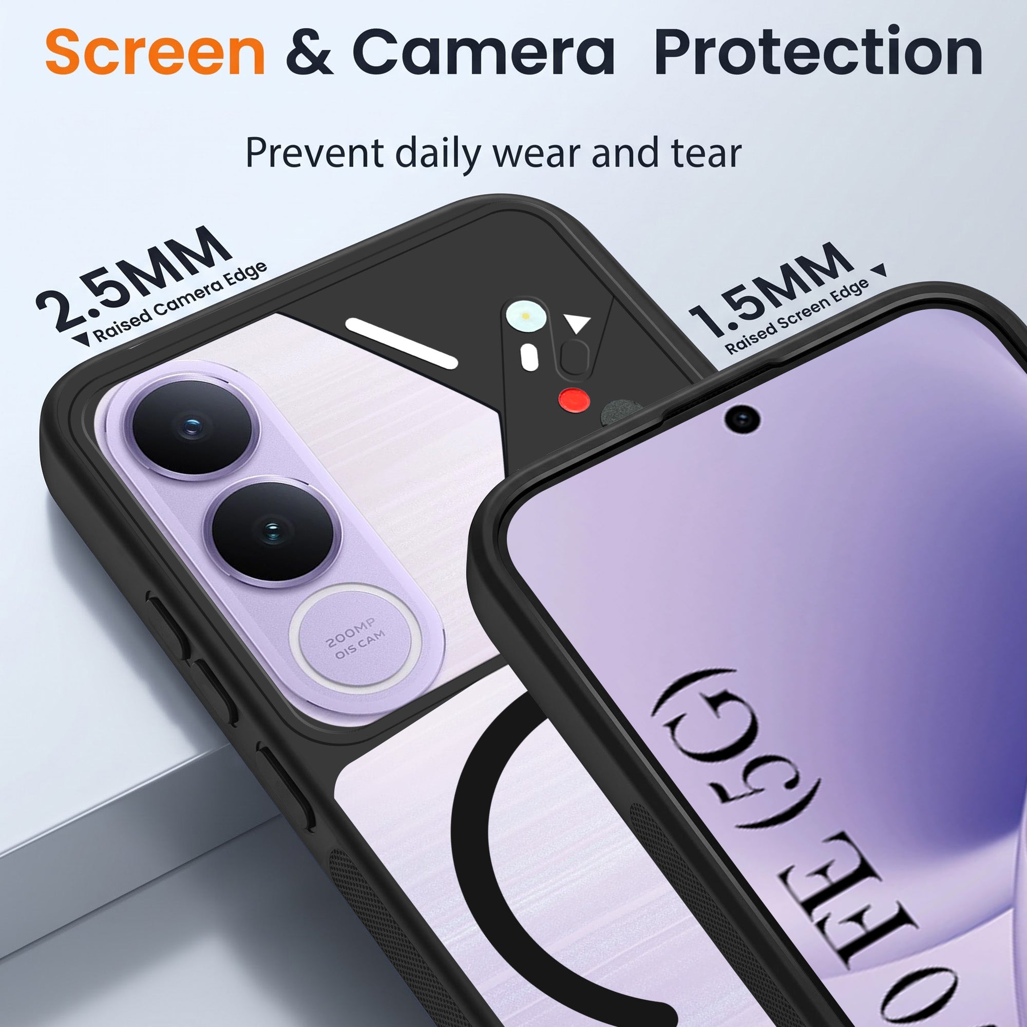 For Vivo V70 FE 5G Back Cover Case Lifetime Anti-Yellow Clear (Camera Protection | Side Grip | Wireless MagSafe Compatible)