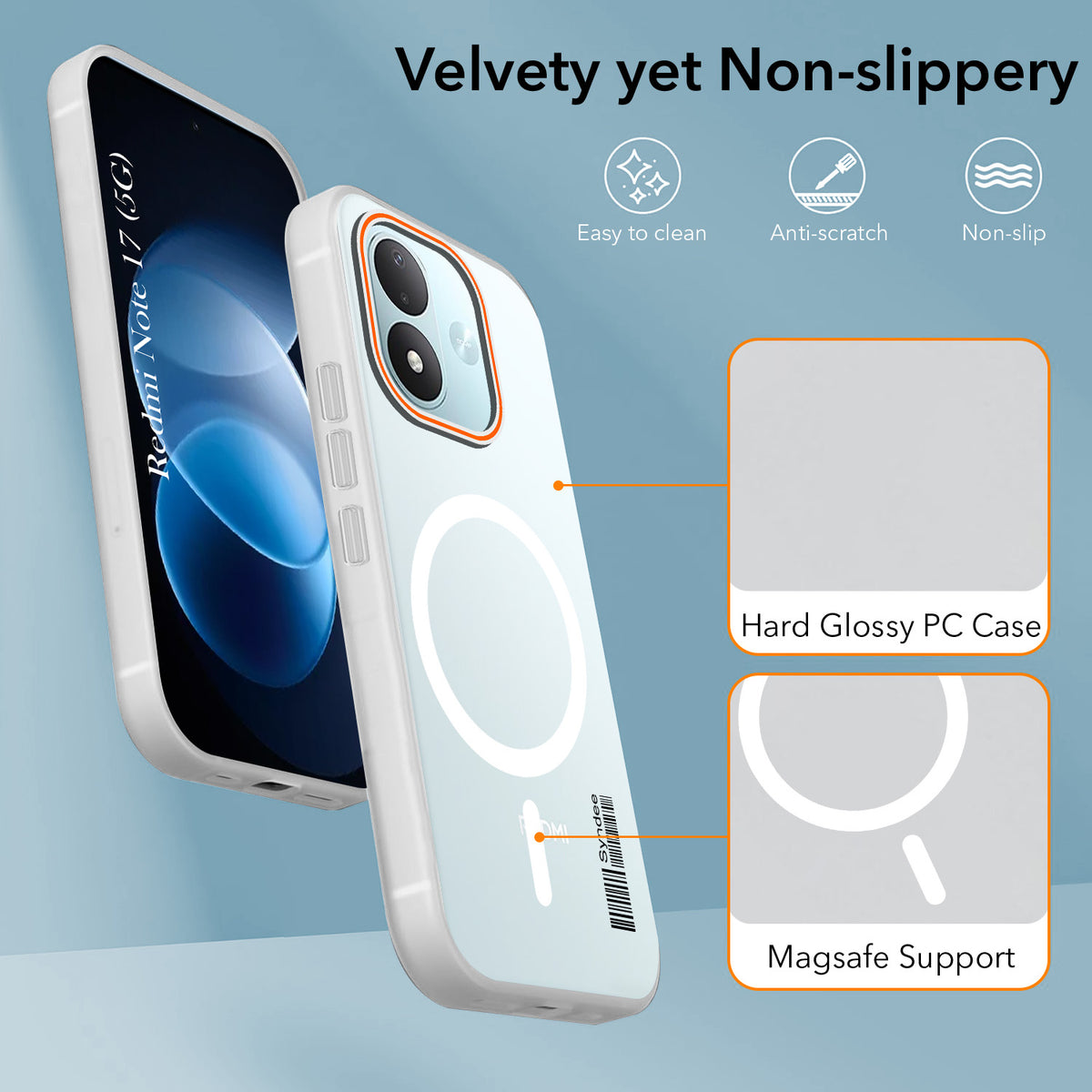 For Redmi Note 17 5G Back Cover Case (Soft Touch | Camera Bump Protection | MagSafe Compatible | Matte Finish)