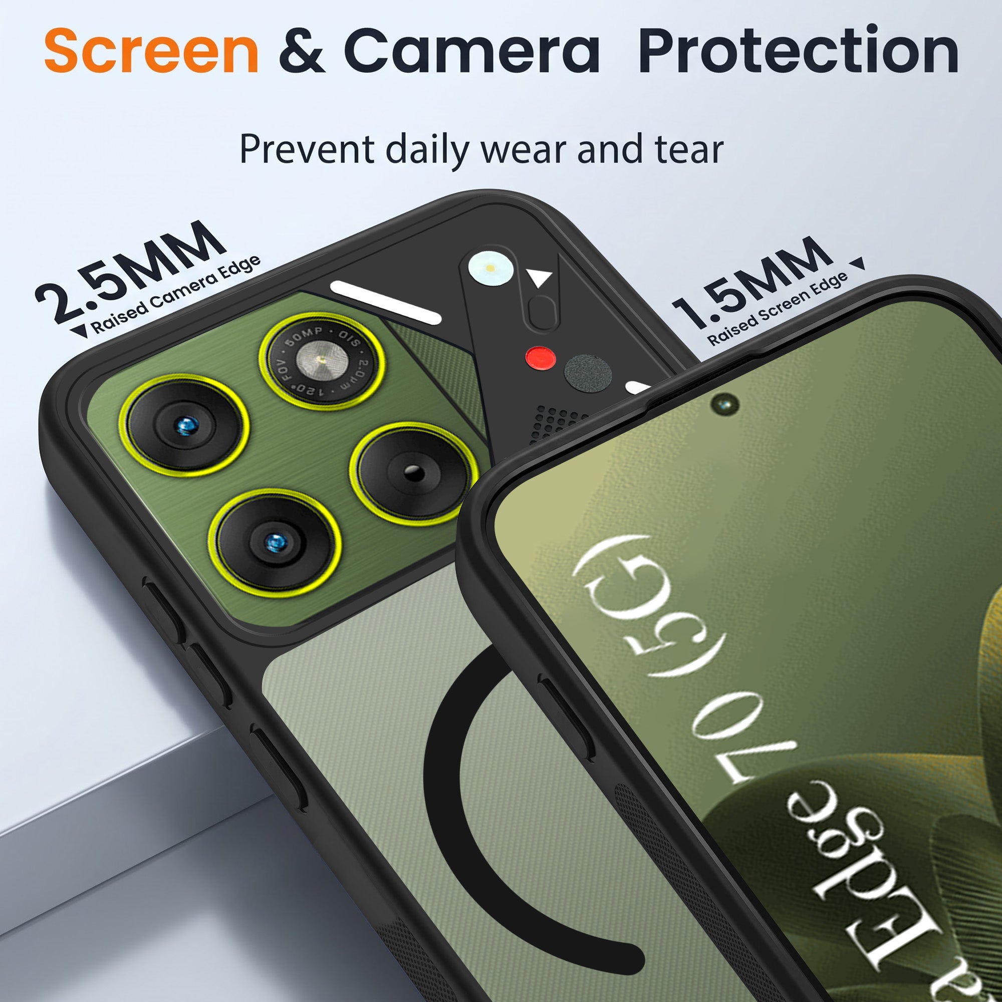 For Motorola Moto Edge 70 Back Cover Case Lifetime Anti-Yellow Clear (Camera Protection | Side Grip | Wireless MagSafe Compatible)