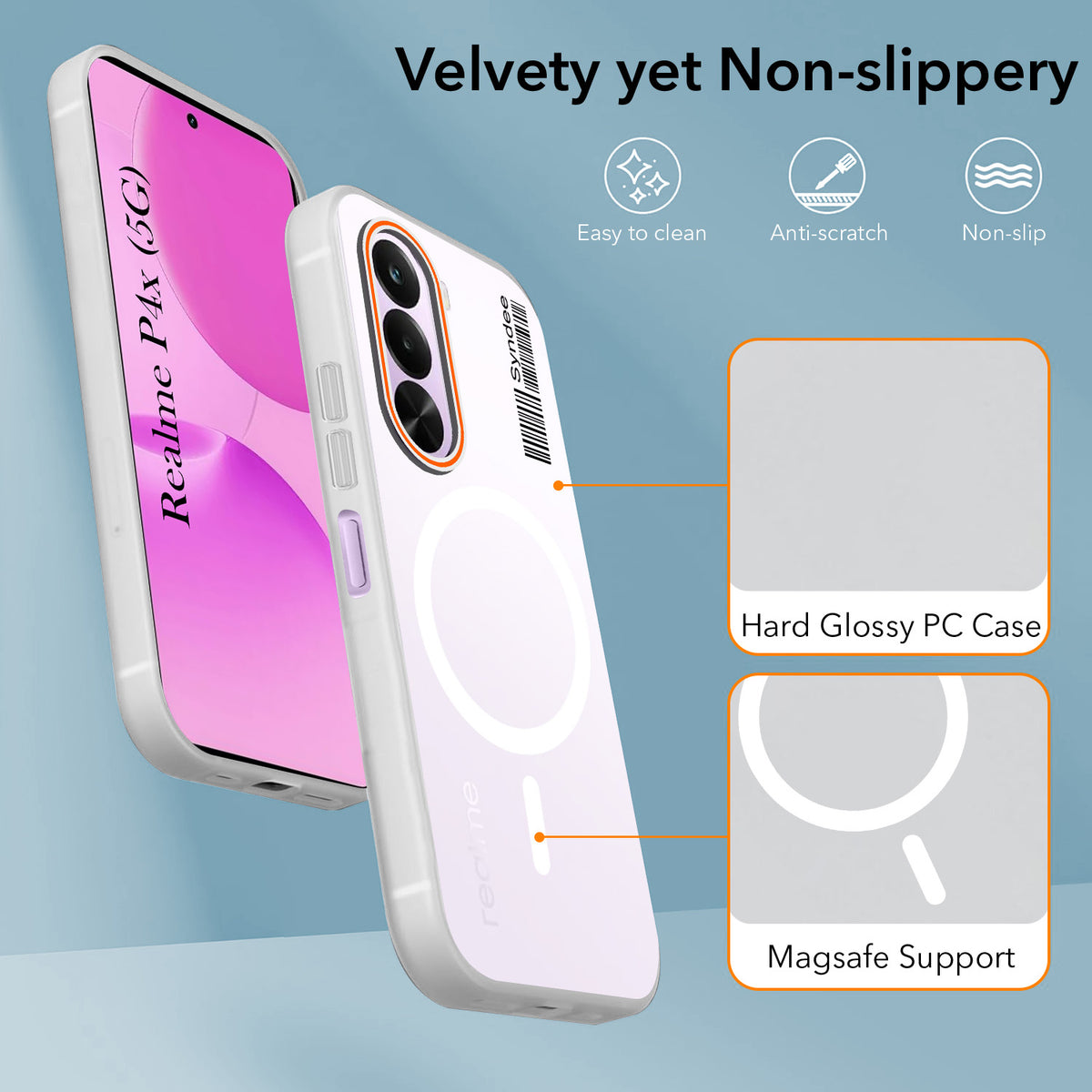 For Realme P4x Back Cover Case (Soft Touch | Camera Bump Protection | MagSafe Compatible | Matte Finish)