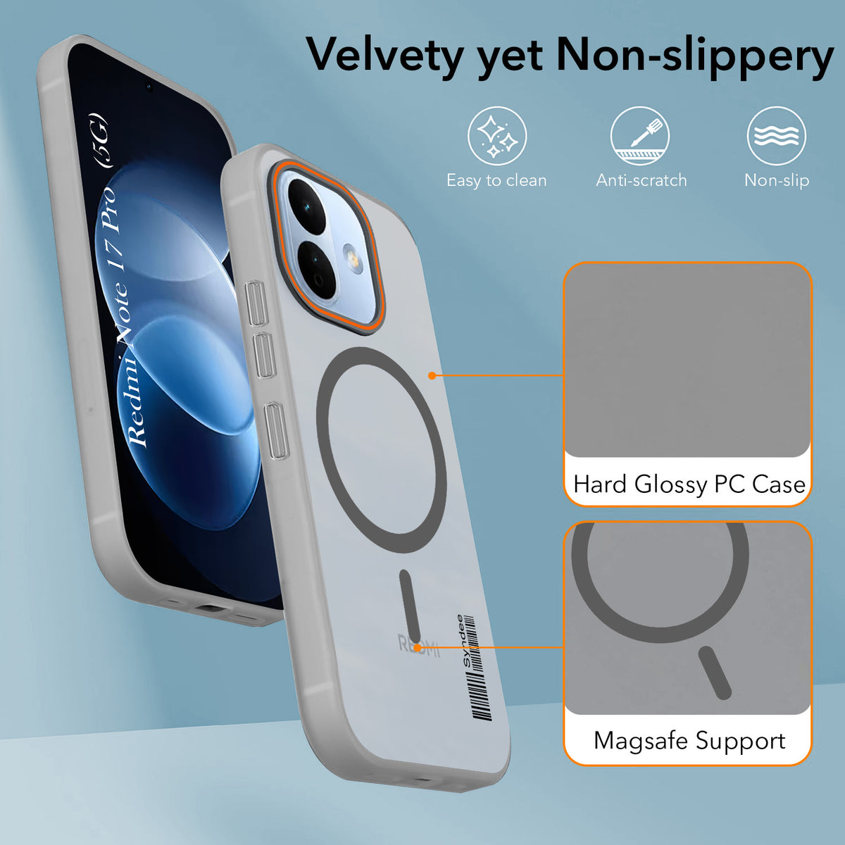 For Redmi Note 17 Pro 5G Back Cover Case (Soft Touch | Camera Bump Protection | MagSafe Compatible | Matte Finish)