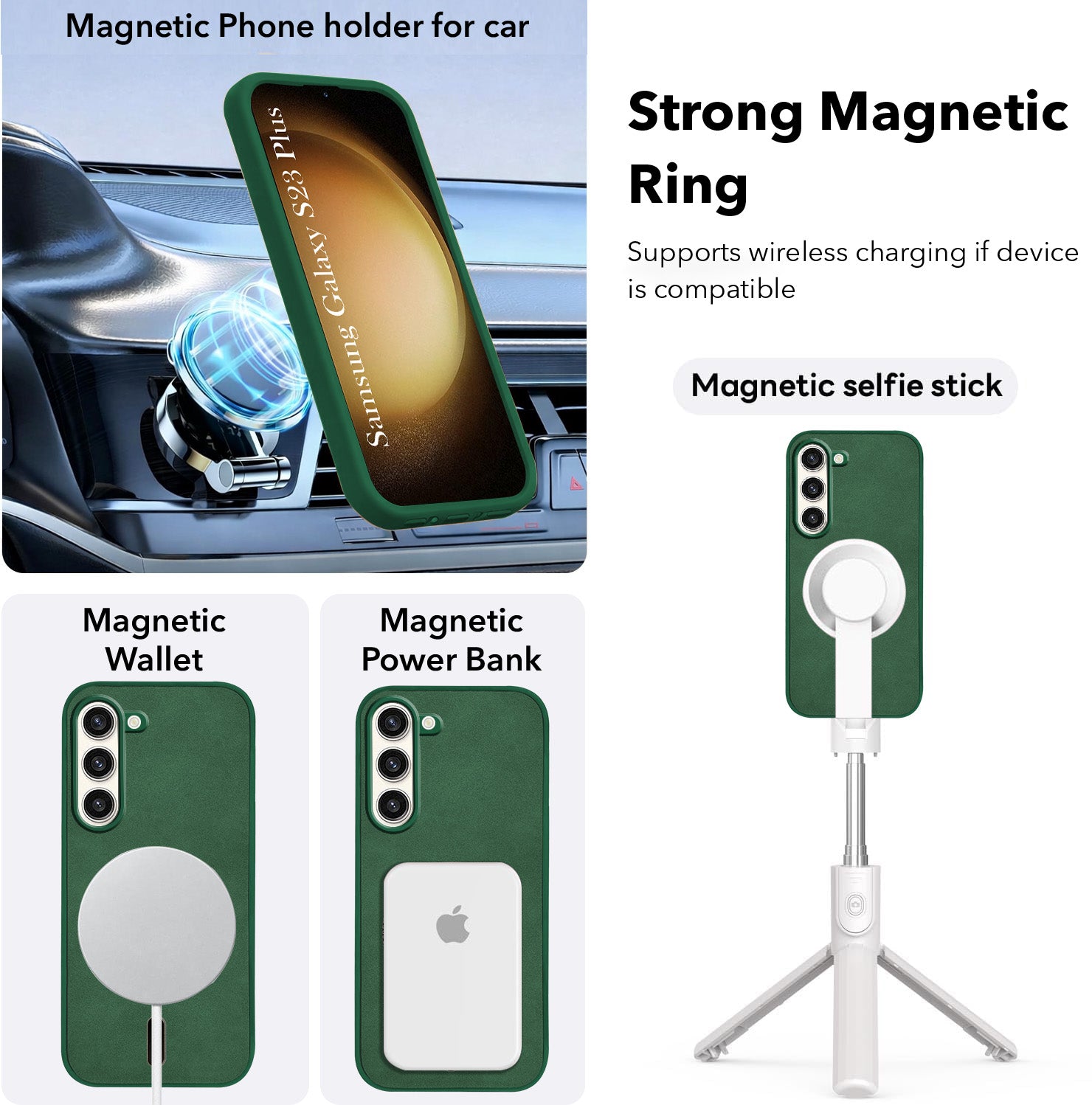 For Samsung Galaxy S23 Plus 5G Back Cover Case Leather Finish (MagSafe Compatible Wireless Charging | Soft Touch | Camera Bump Protection)