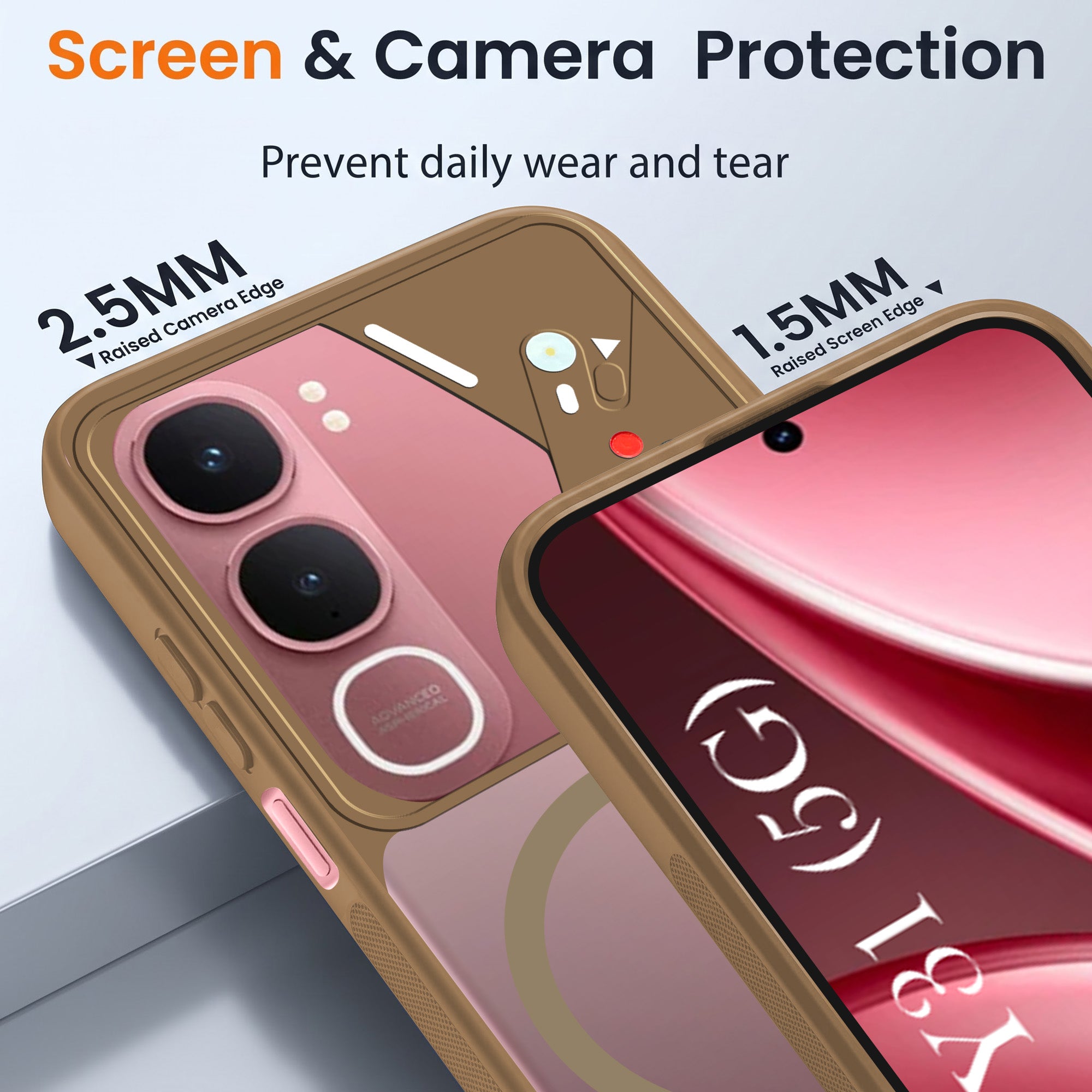 For Vivo Y31 5G Back Cover Case Lifetime Anti-Yellow Clear (Camera Protection | Side Grip | Wireless MagSafe Compatible)