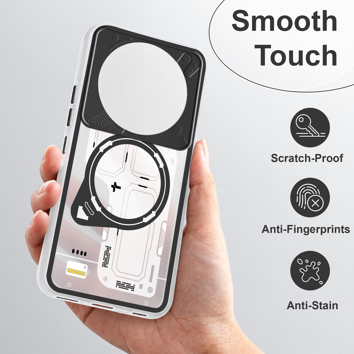 For Vivo iQOO Z10 Metallic Back Cover Case (Metallic Camera Protection & Buttons | Translucent Milky Shade | Hard Polycarbonate)