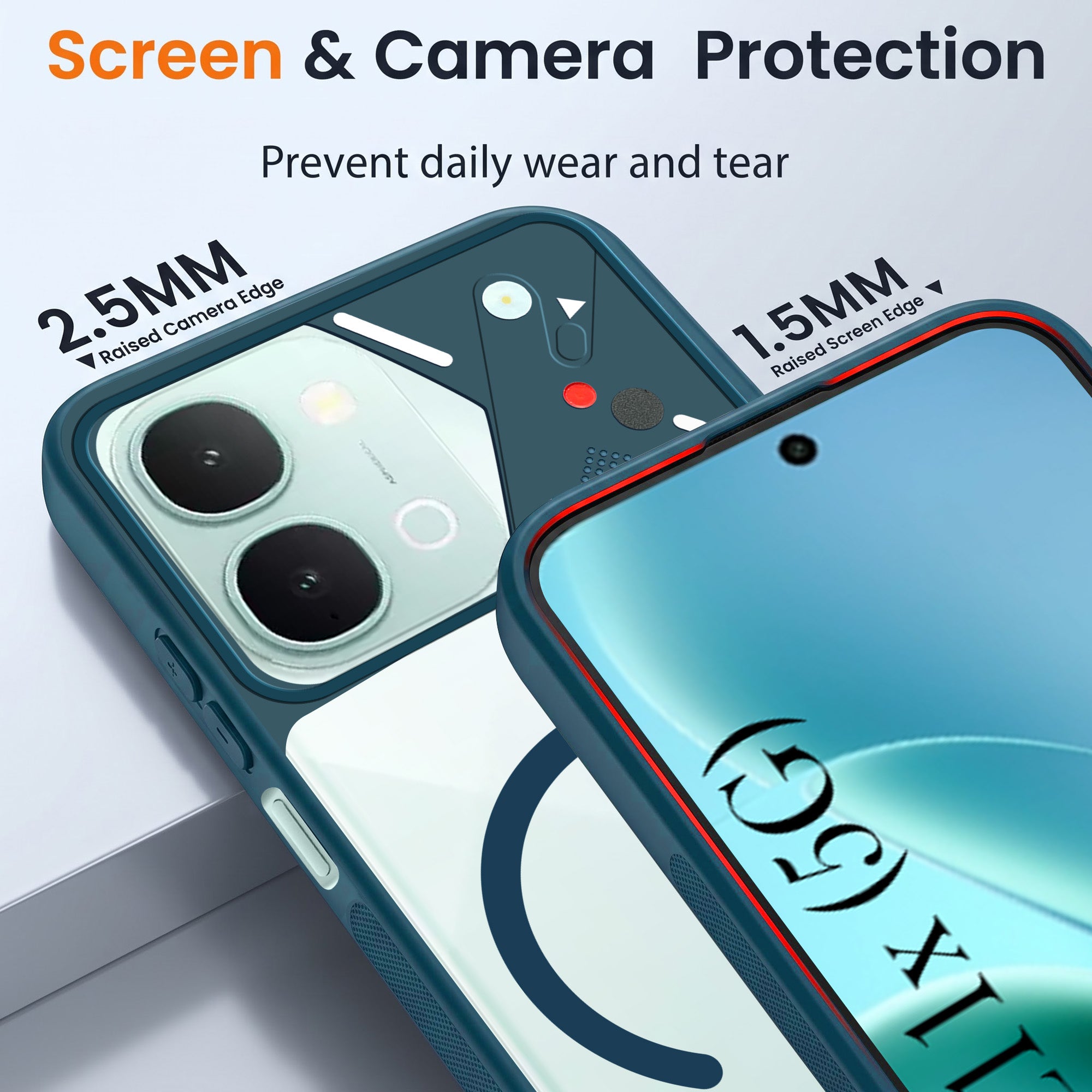 For Vivo iQOO Z11x 5G Back Cover Case Lifetime Anti-Yellow Clear (Camera Protection | Side Grip | Wireless MagSafe Compatible)