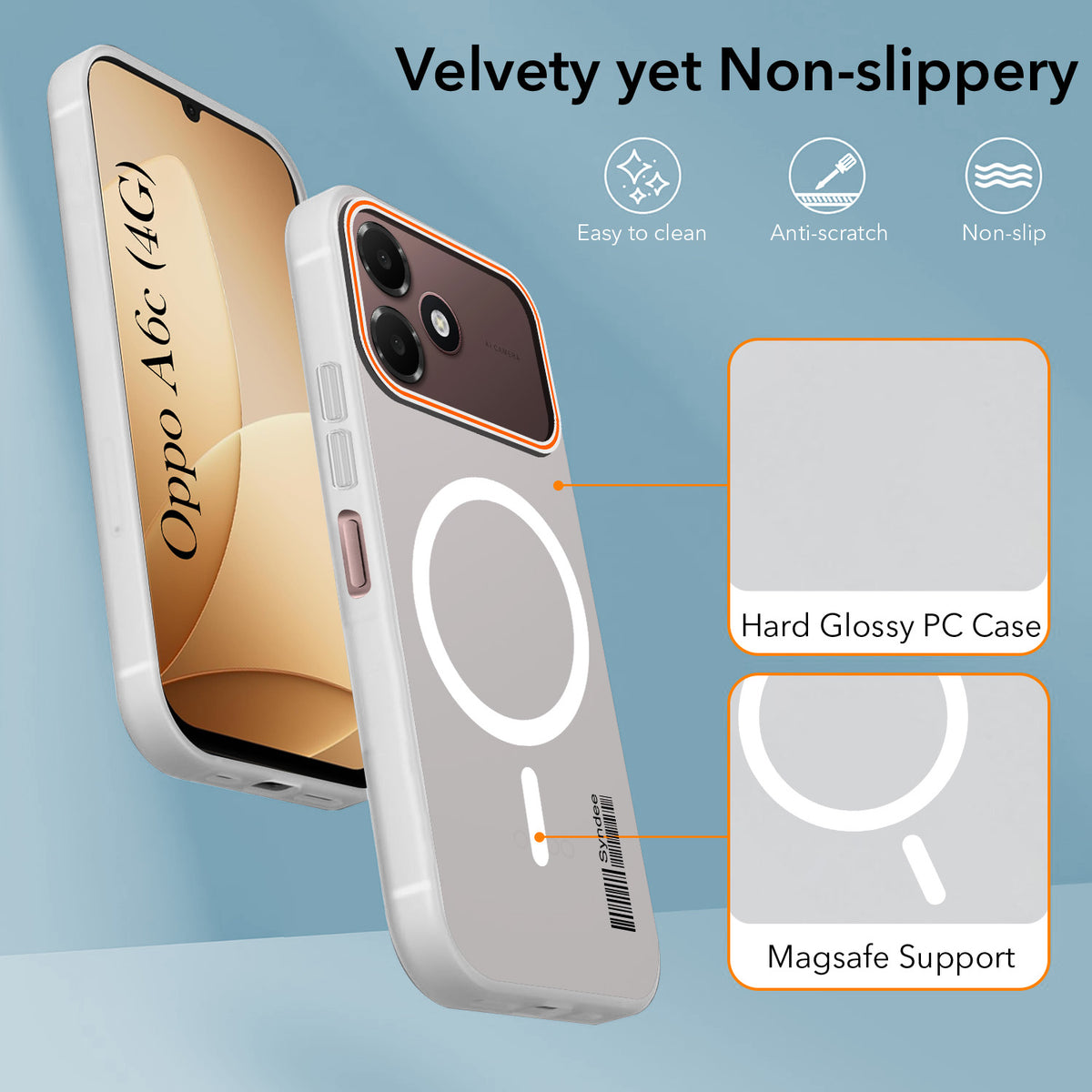 For Oppo A6c 4G Back Cover Case (Soft Touch | Camera Bump Protection | MagSafe Compatible | Matte Finish)