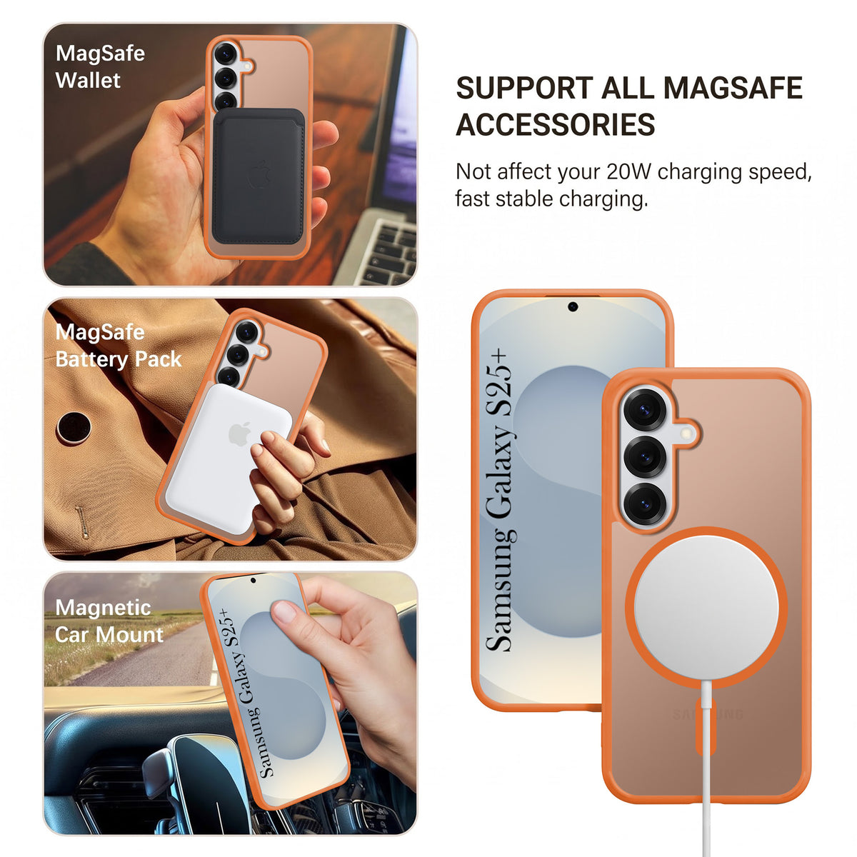 For Samsung Galaxy S25 Plus Matte Finish Back Case Cover (MagSafe Compatible | Translucent Soft Touch | Slim and Unbreakable)