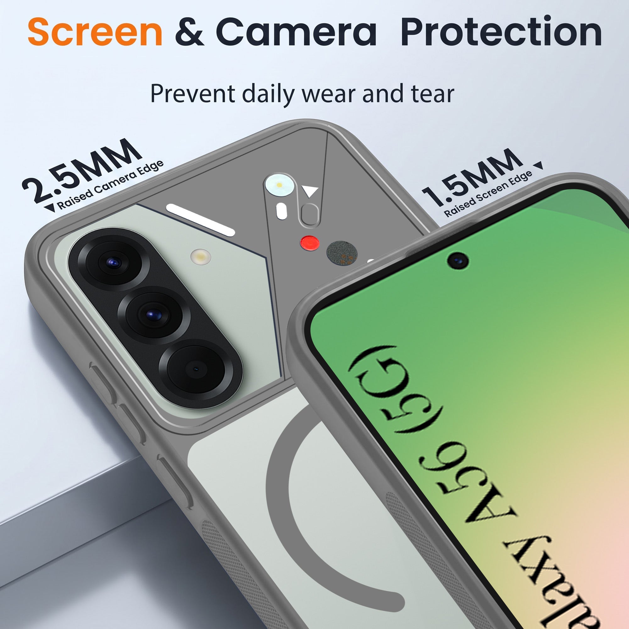 For Samsung Galaxy A56 Back Cover Case Lifetime Anti-Yellow Clear (Camera Protection | Side Grip | Wireless MagSafe Compatible)