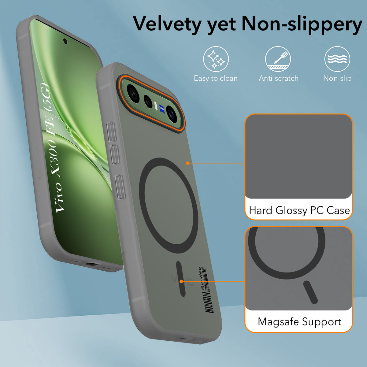 For Vivo X300 FE Back Cover Case (Soft Touch | Camera Bump Protection | MagSafe Compatible | Matte Finish)