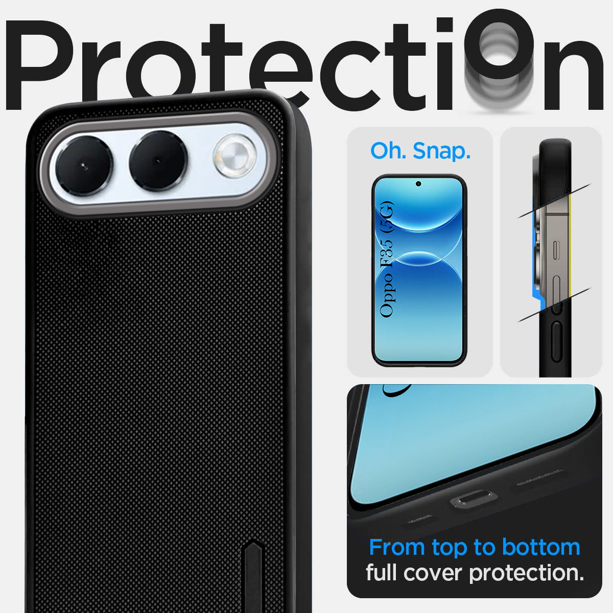 For Oppo F35 5G Back Cover Case Rubberised (Textured Grip Design| Micro-Fiber Cloth Inside | Slim and Light Weight | Soft Touch and Feel)