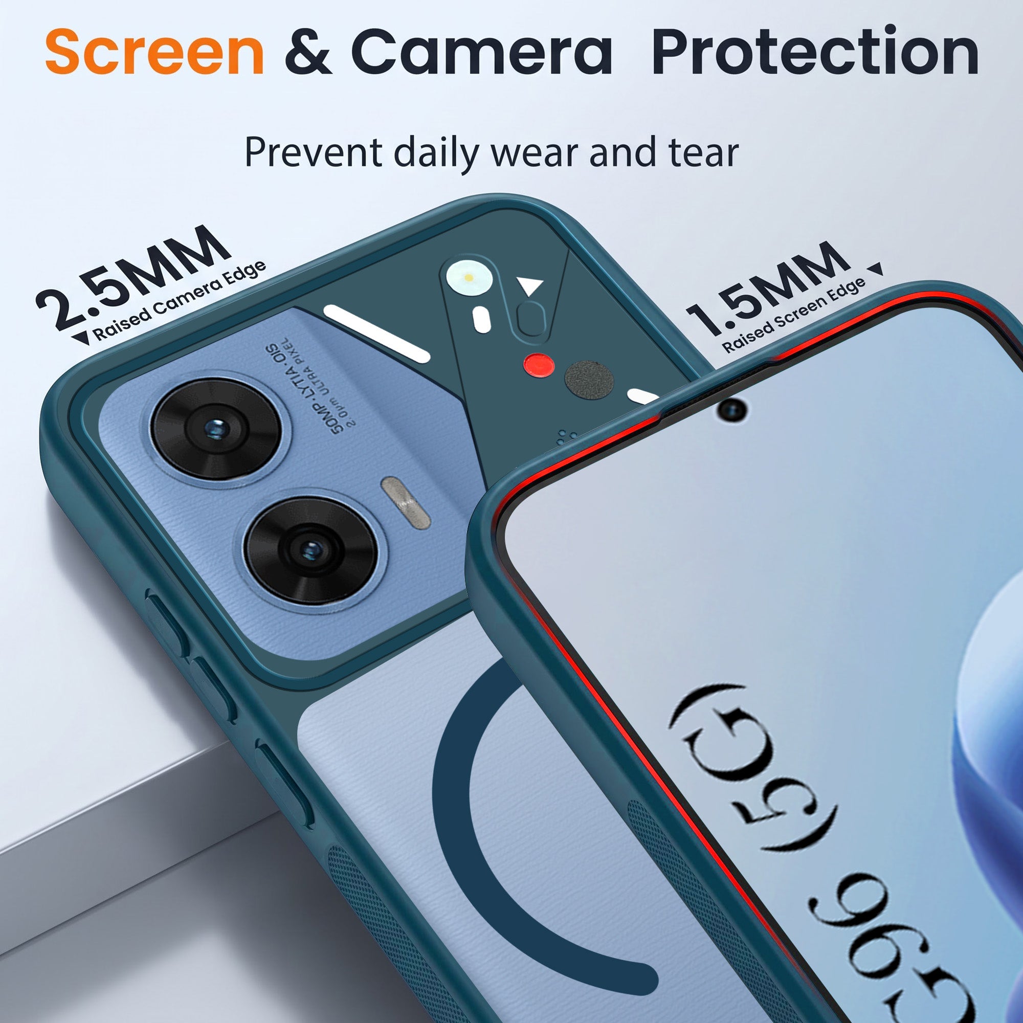 For Motorola Moto G96 Back Cover Case Lifetime Anti-Yellow Clear (Camera Protection | Side Grip | Wireless MagSafe Compatible) (Copy)