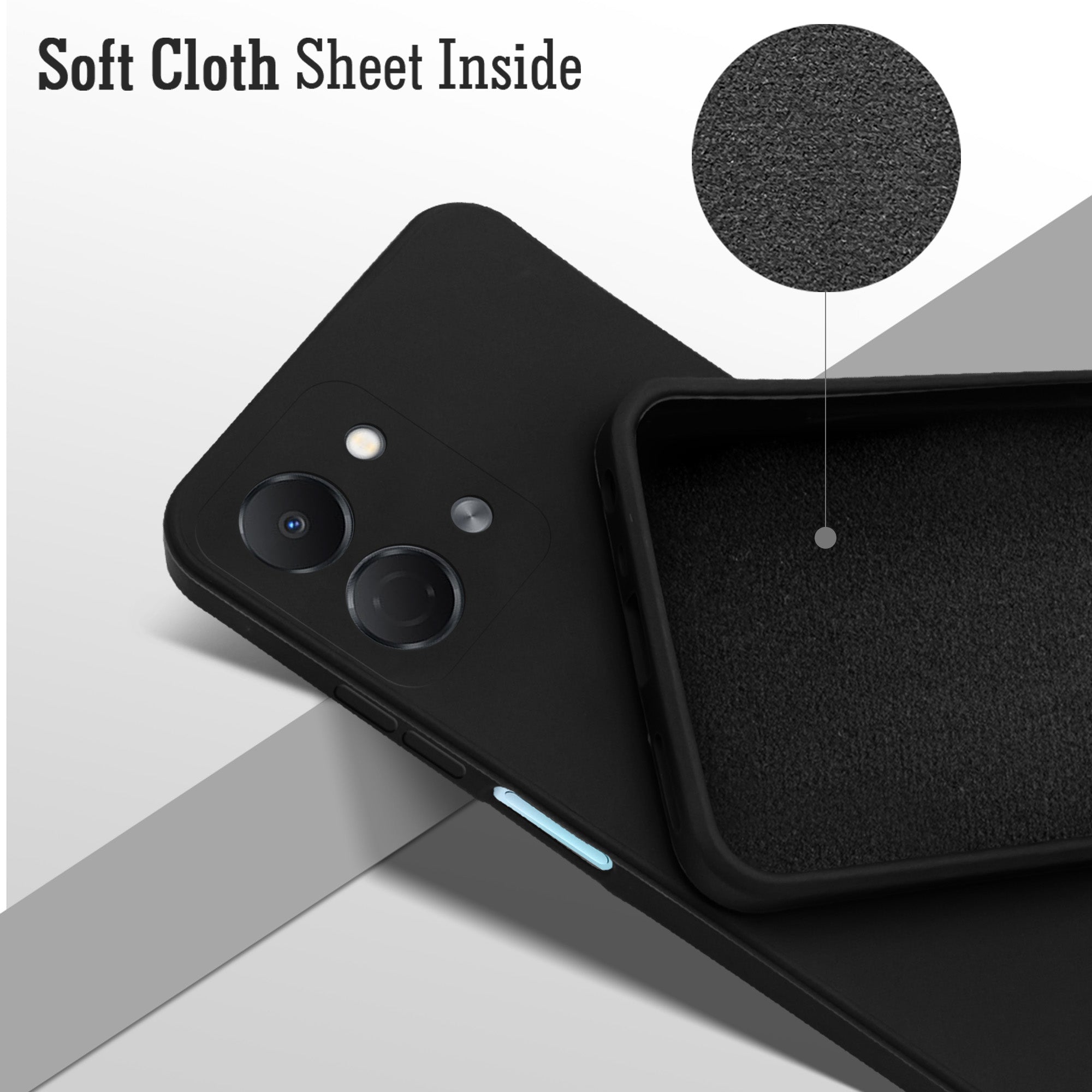 For Tecno Spark Go 3 Back Cover Case (Matte Finish Silicone with Inside Fiber cloth)