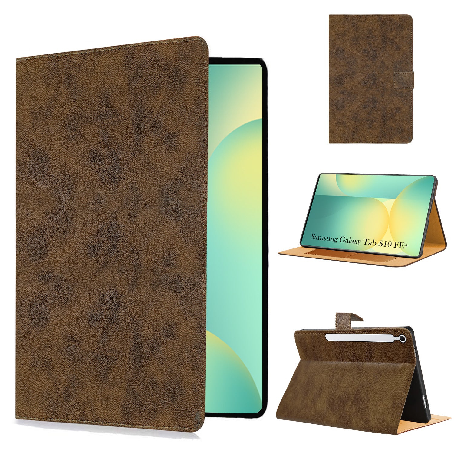 For Samsung Galaxy Tab S10 FE+ SM-X620/ X626/ X626B 13.1 Inch Flip Cover Folio Cover (PU Leather | Multi-Angle Smart Stand | Card Storage Slots | Silicone Back Pouch)