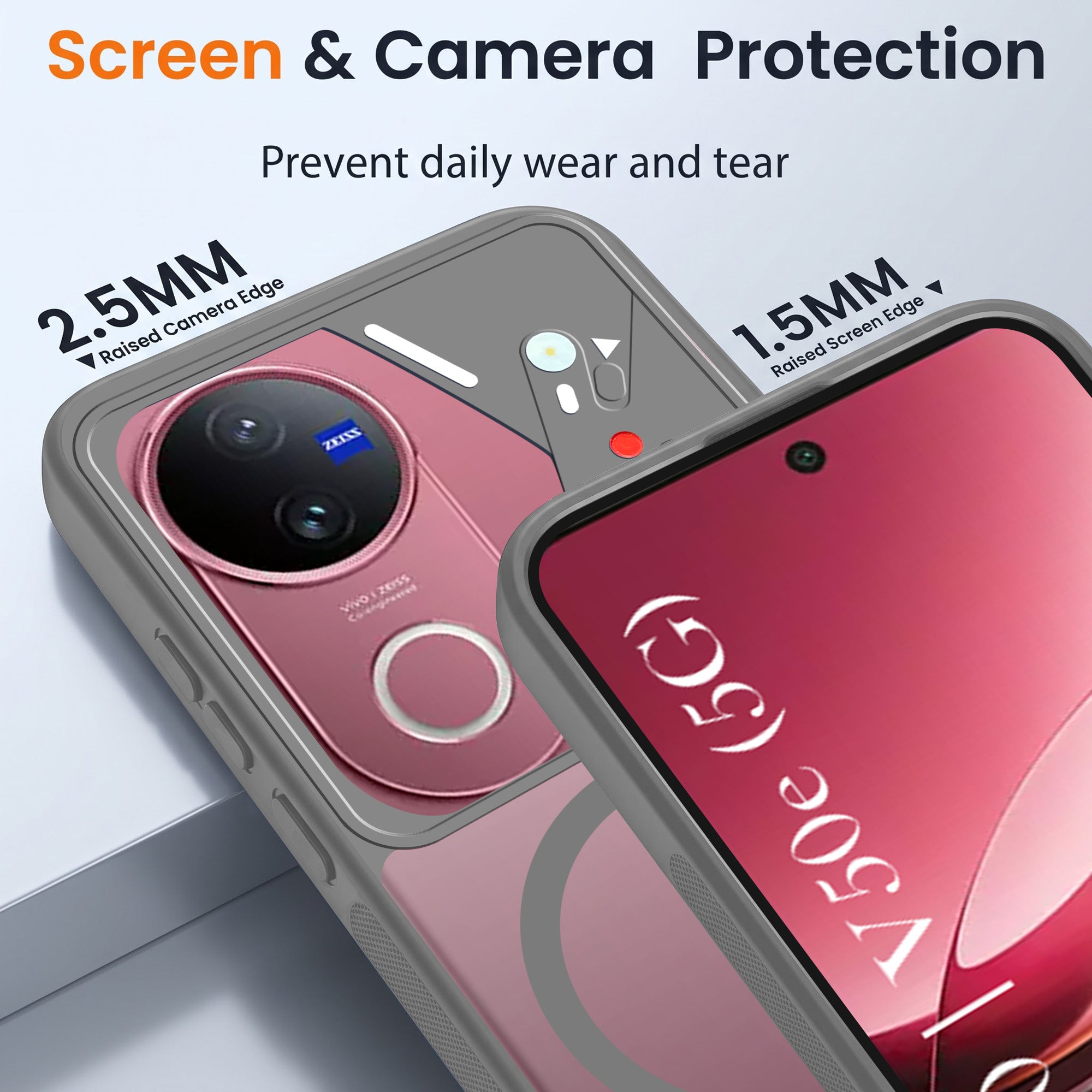 For Vivo V50 | Vivo V50e Back Cover Case Lifetime Anti-Yellow Clear (Camera Protection | Side Grip | Wireless MagSafe Compatible)