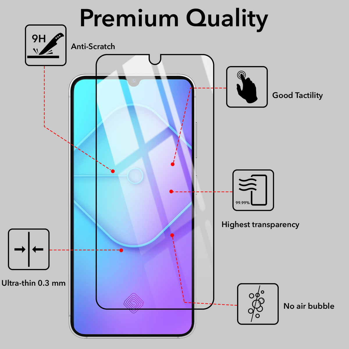 (Pack of 2) Tempered Glass For Vivo S1 Pro Military-Grade Gorilla Tempered Glass Screen Protector With Installation Kit | Shatterproof, Full Coverage, HD Clear, Scratch Resistant